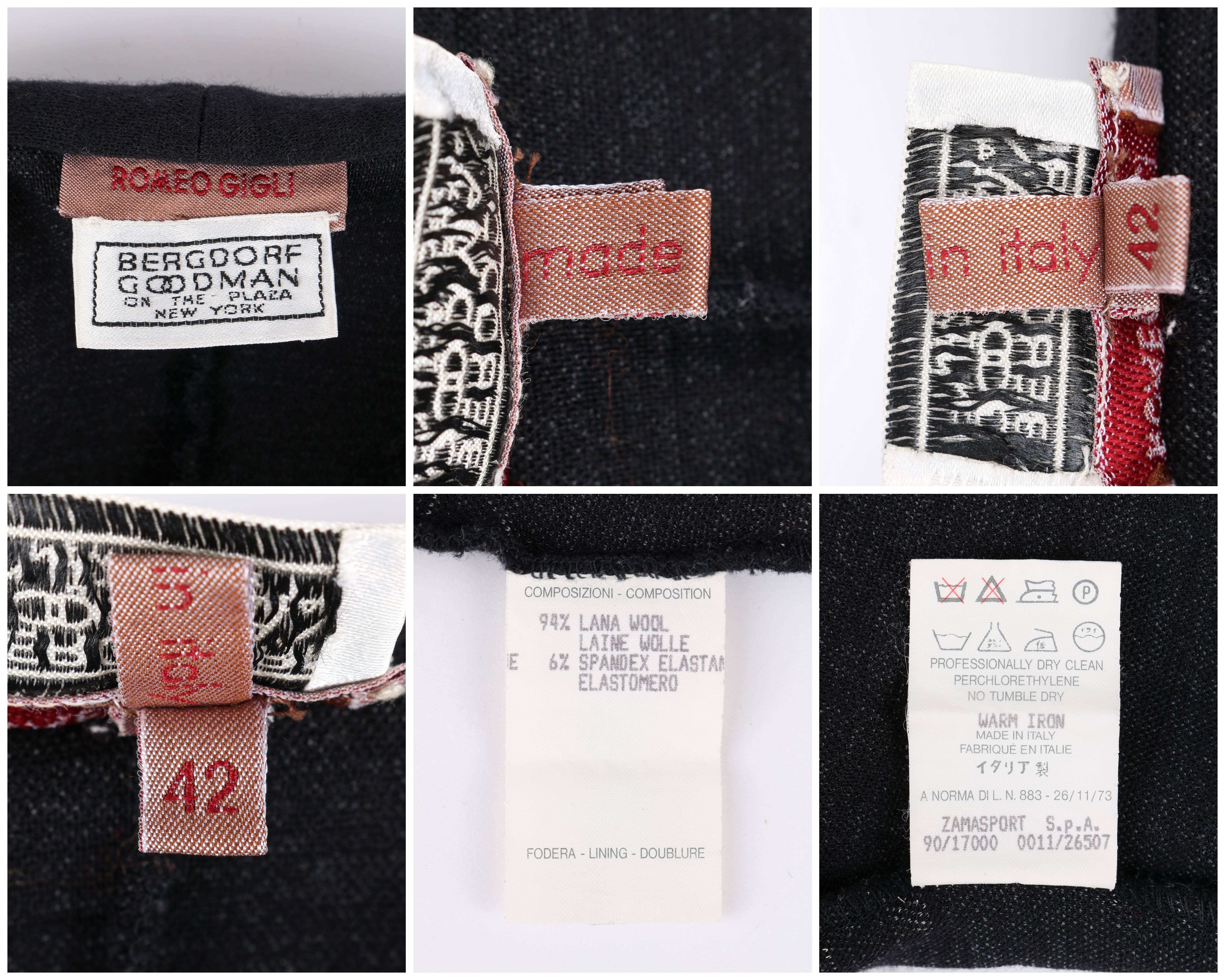 ROMEO GIGLI c.1980's Black Wool Knit Avant Garde Stalagmite Sheath Dress For Sale 3