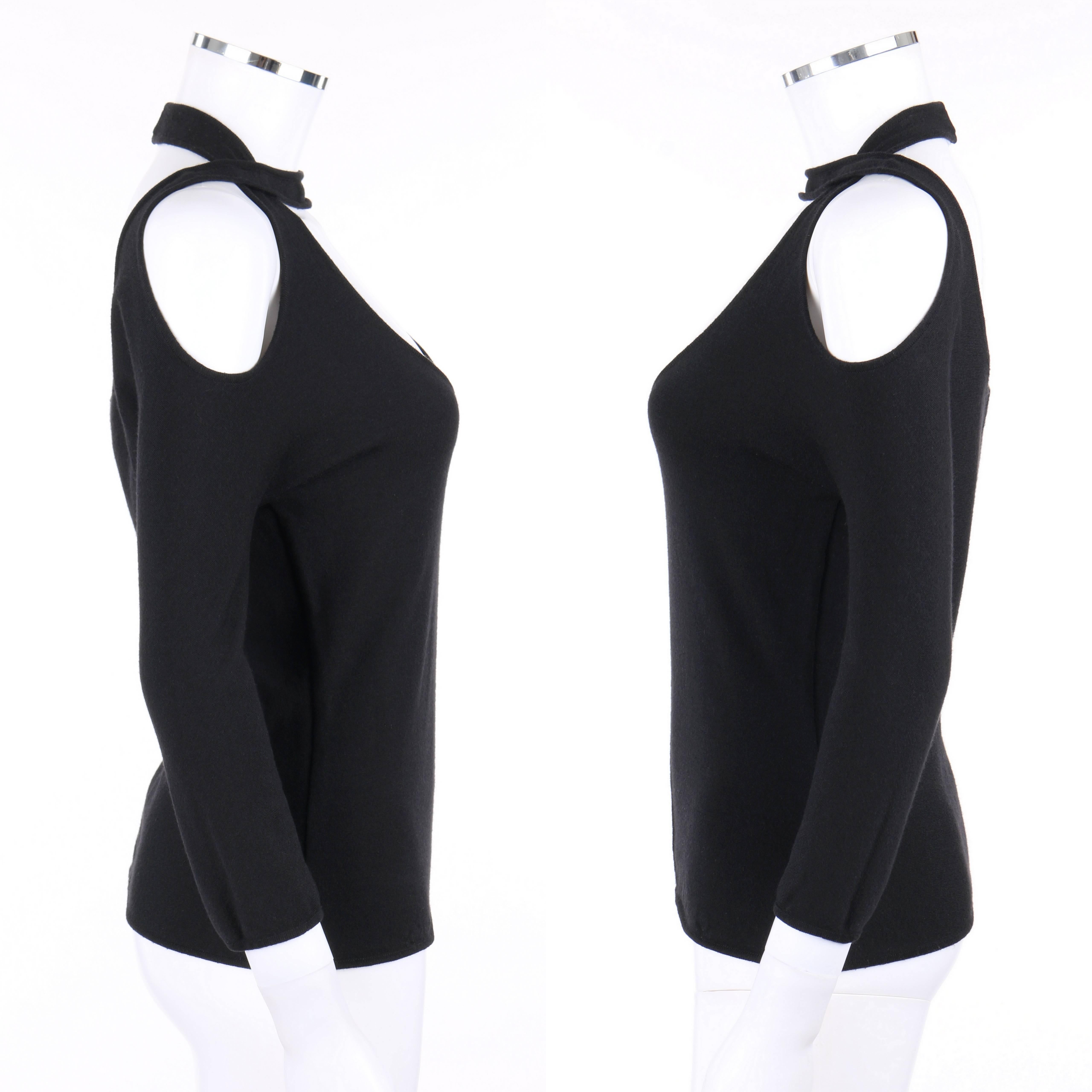 Nero Alexander McQueen - Top a spalla fredda nero 