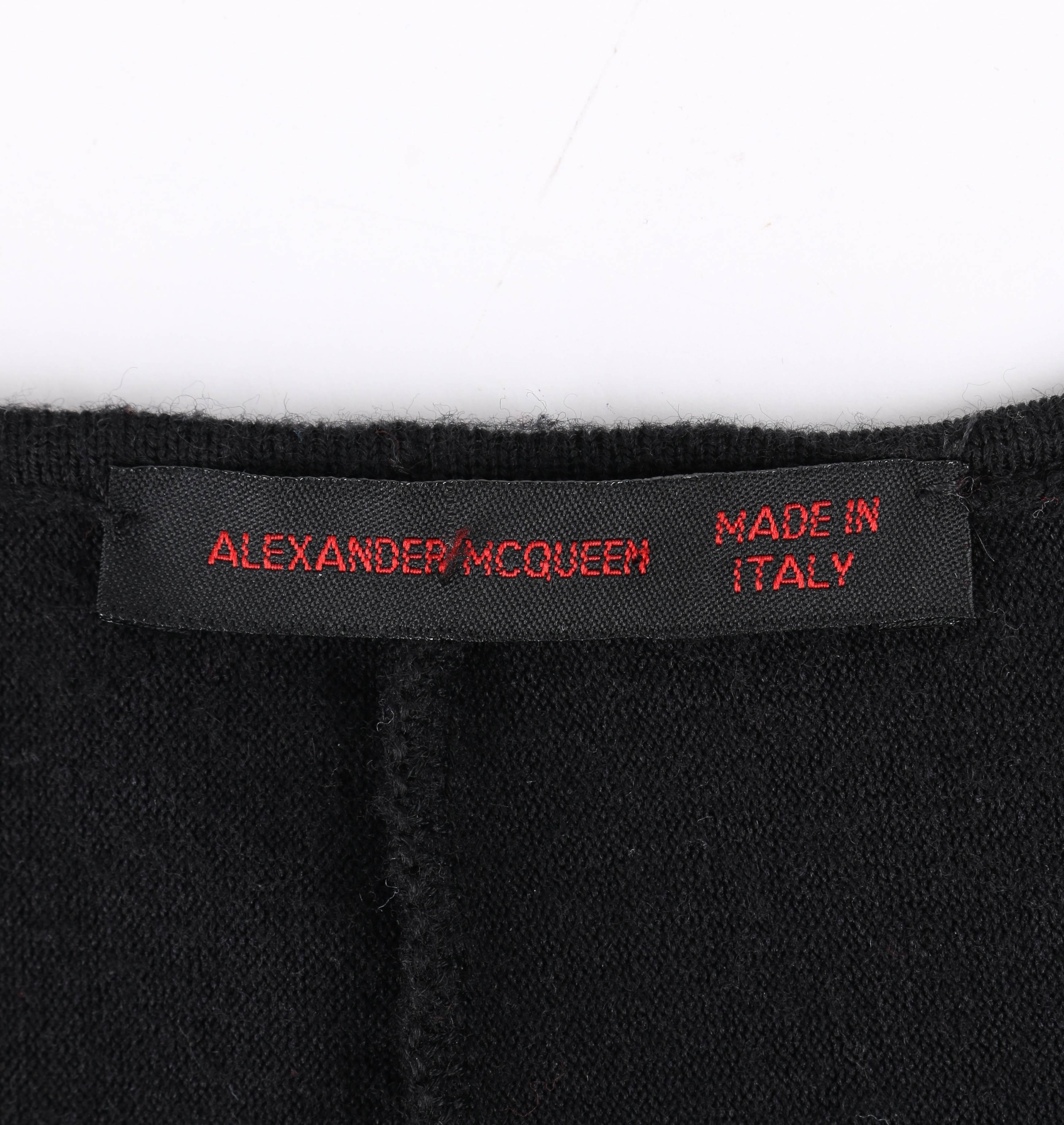 Alexander McQueen - Top a spalla fredda nero 