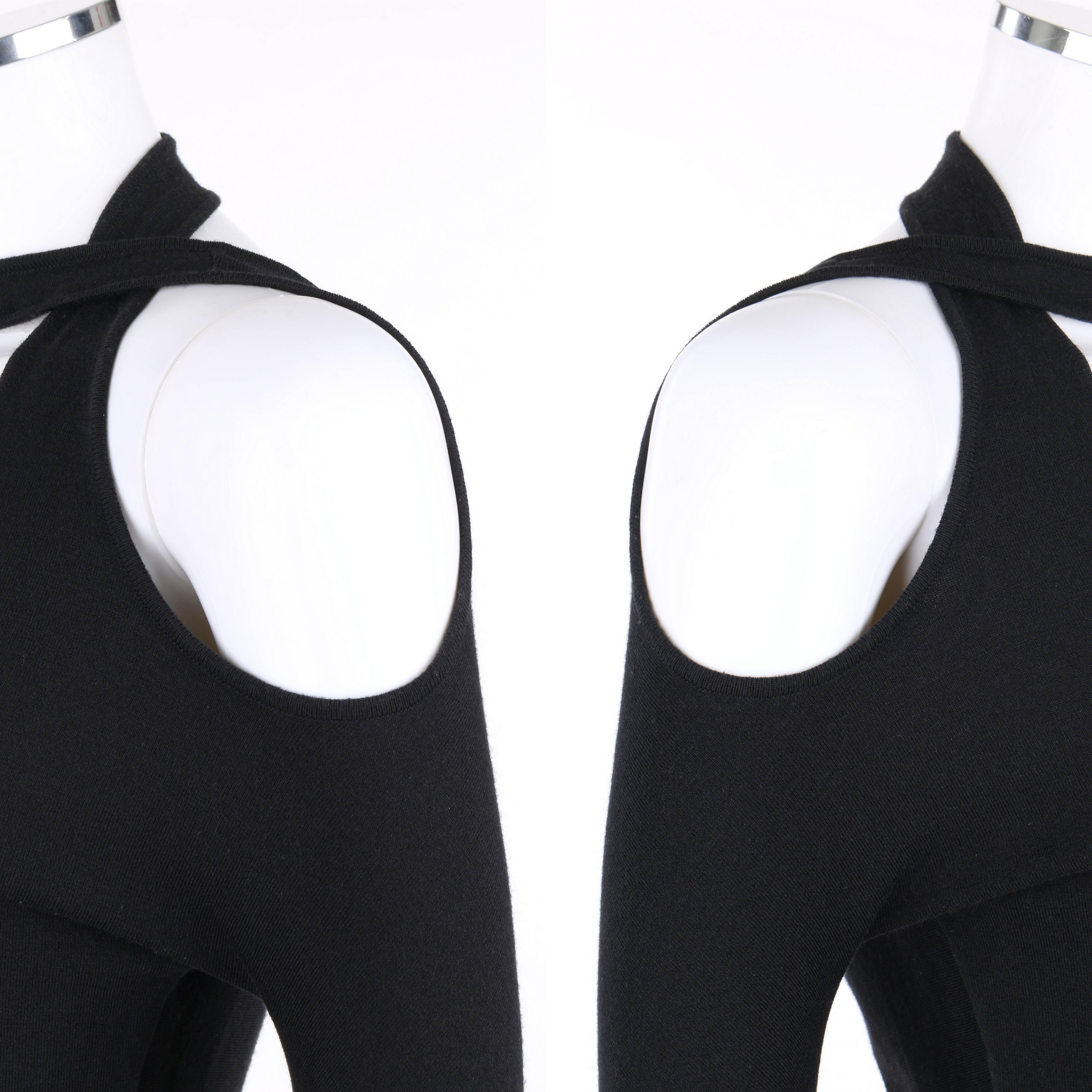 Alexander McQueen - Top a spalla fredda nero 