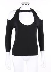 ALEXANDER McQUEEN S/S 2002 "Dance of the Twisted Bull" Black Cold Shoulder Top
