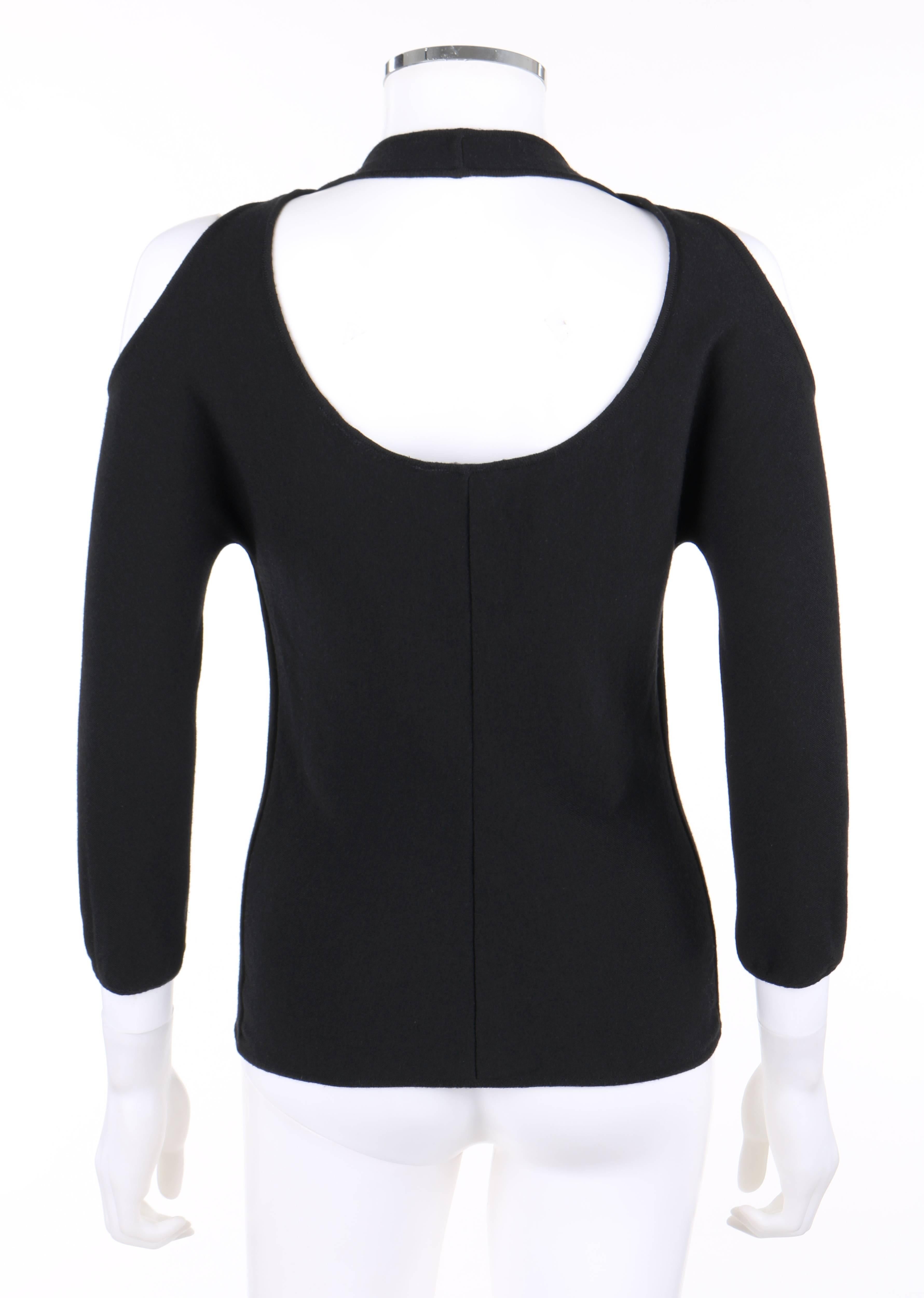 Alexander McQueen - Top a spalla fredda nero 