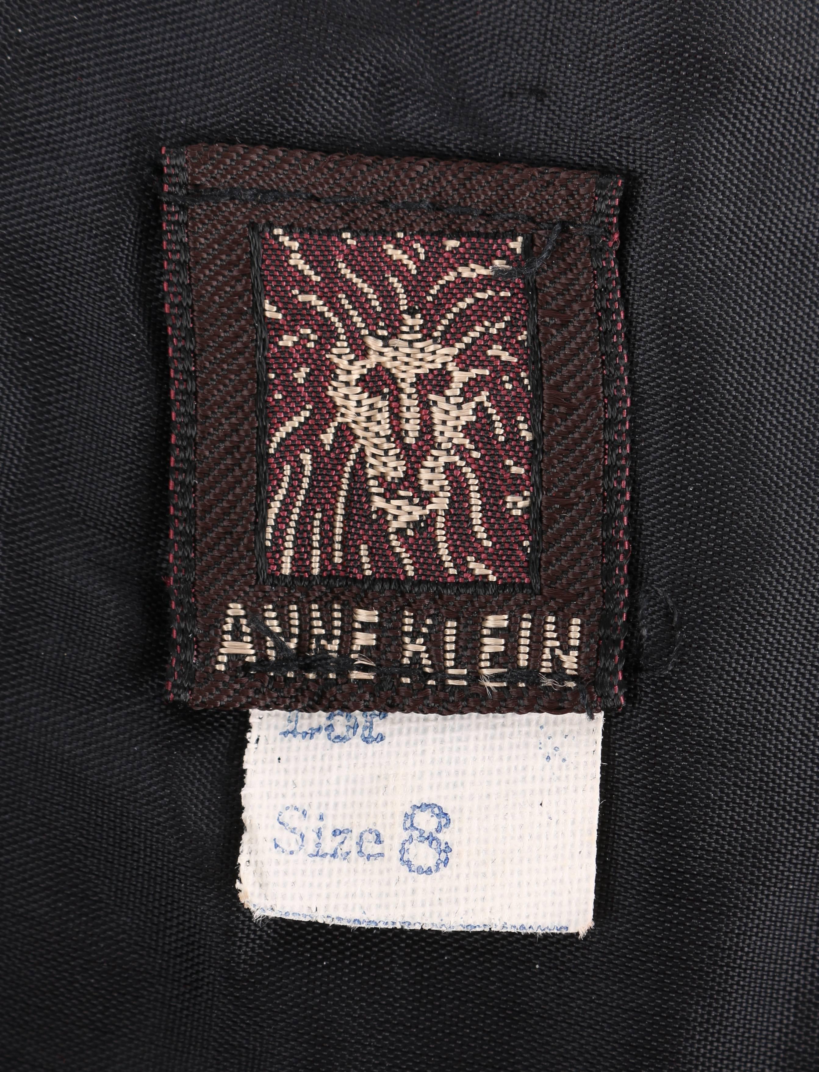 ANNE KLEIN c.1970's Red & Black Diamond Wool Felt A-line Skirt For Sale 1