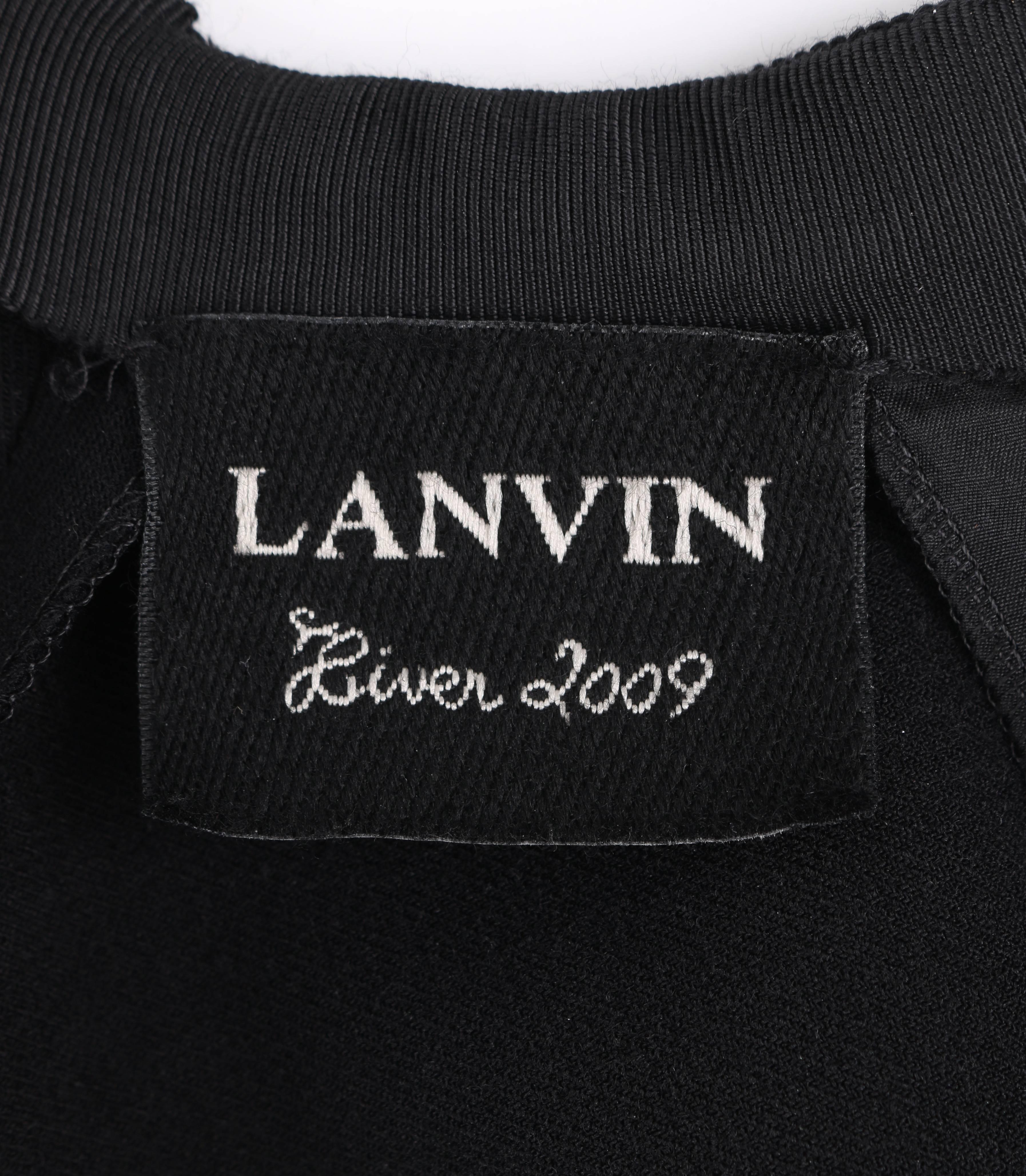 LANVIN A/W 2009 Black Neoprene Stretch Twist Bow Sheath Cocktail Dress 1