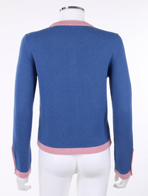 CHANEL S/S 2013 True Blue Pink Four Pocket Cashmere Bi-color Classic  Cardigan | lupon.gov.ph