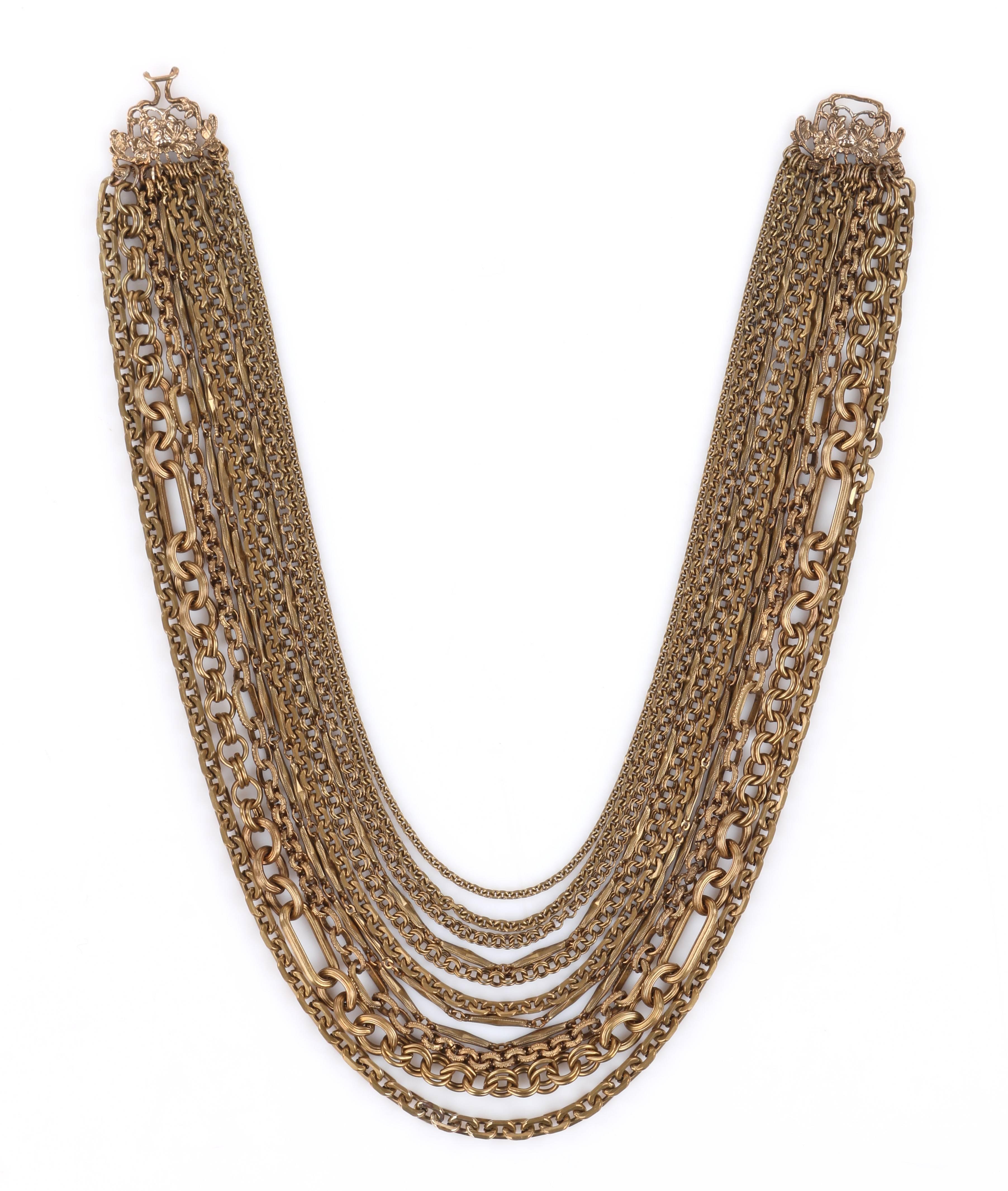 STEPHEN DWECK Bronze Multistrand Chain Necklace 3