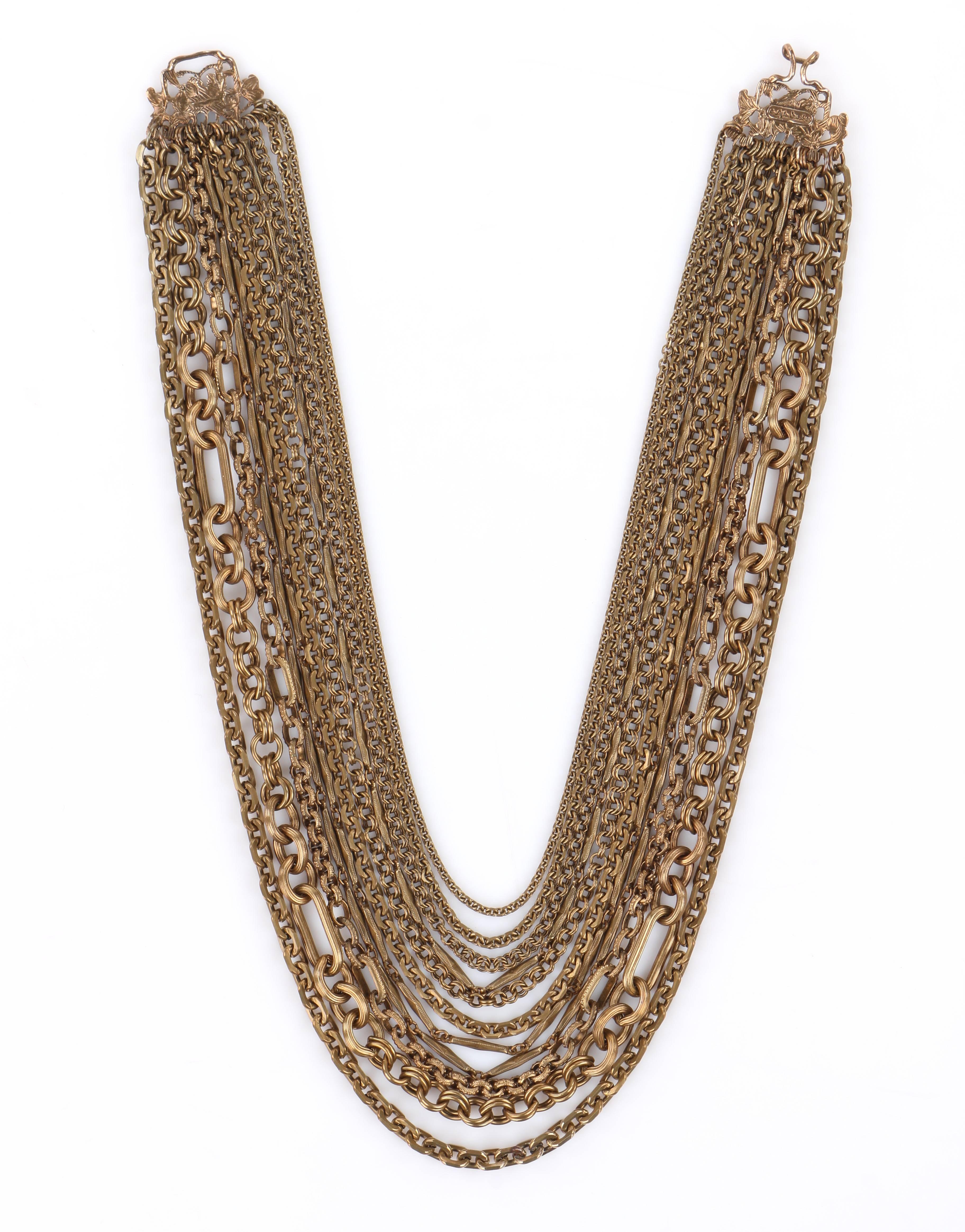 STEPHEN DWECK Bronze Multistrand Chain Necklace 2