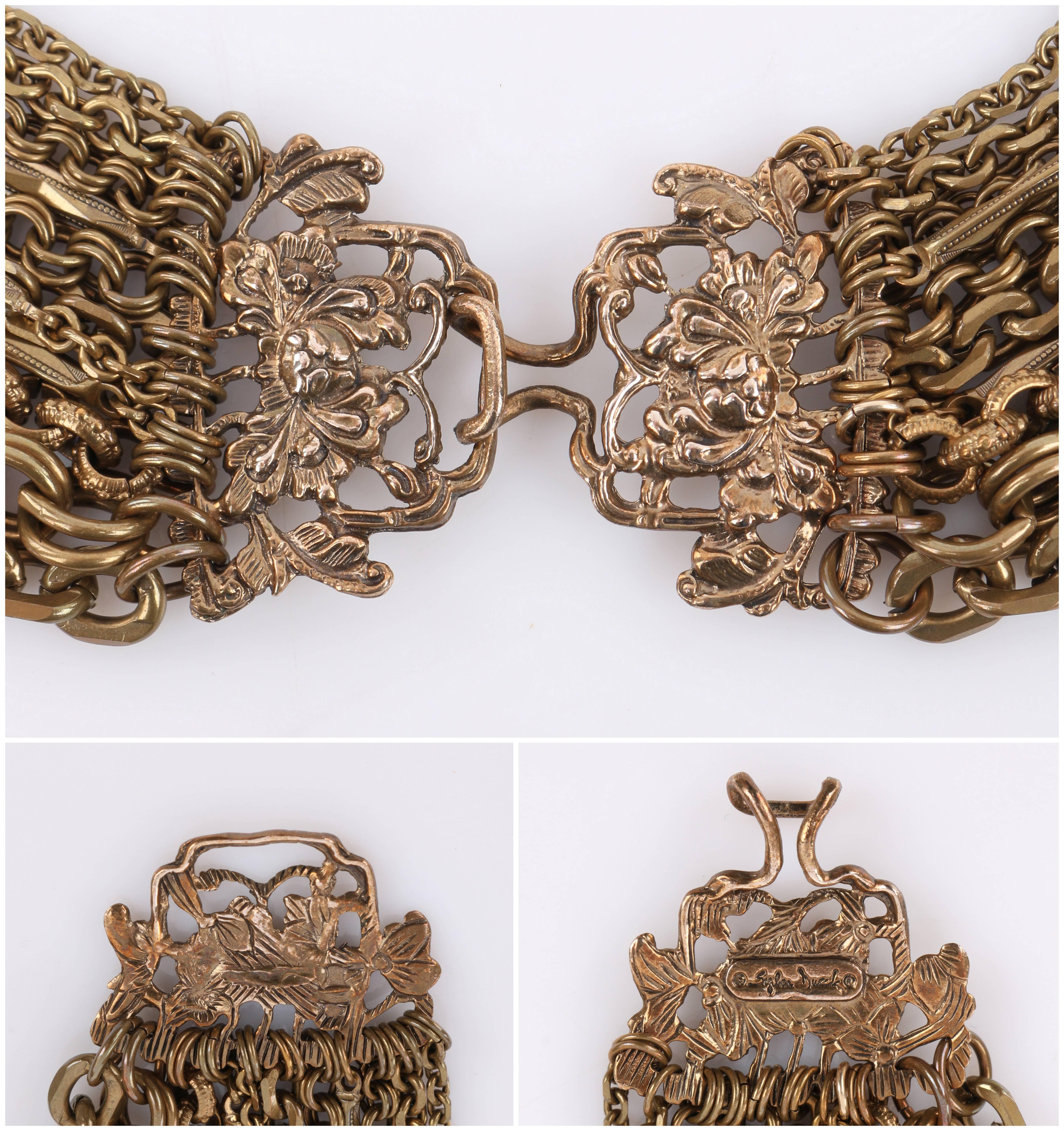 STEPHEN DWECK Bronze Multistrand Chain Necklace 4