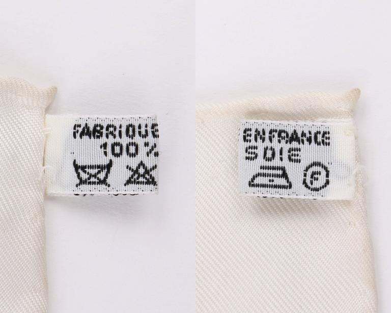 HERMES c.1976 Christiane Vauzelles "Fleurs De Lotus" Peach Floral Print ...