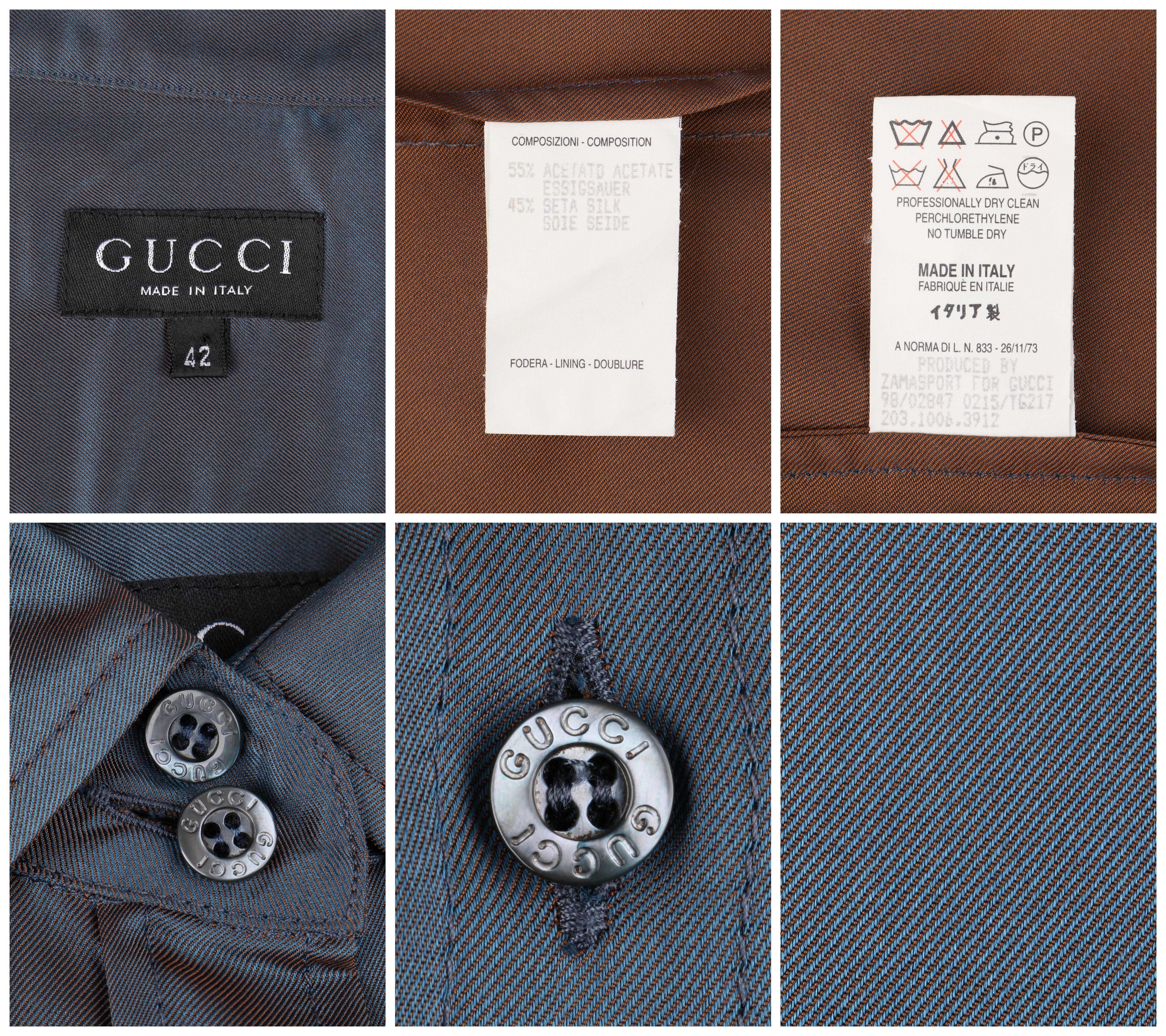 Men's GUCCI S/S 1998 TOM FORD Iridescent Silk Blend Button Down Short Sleeve Shirt