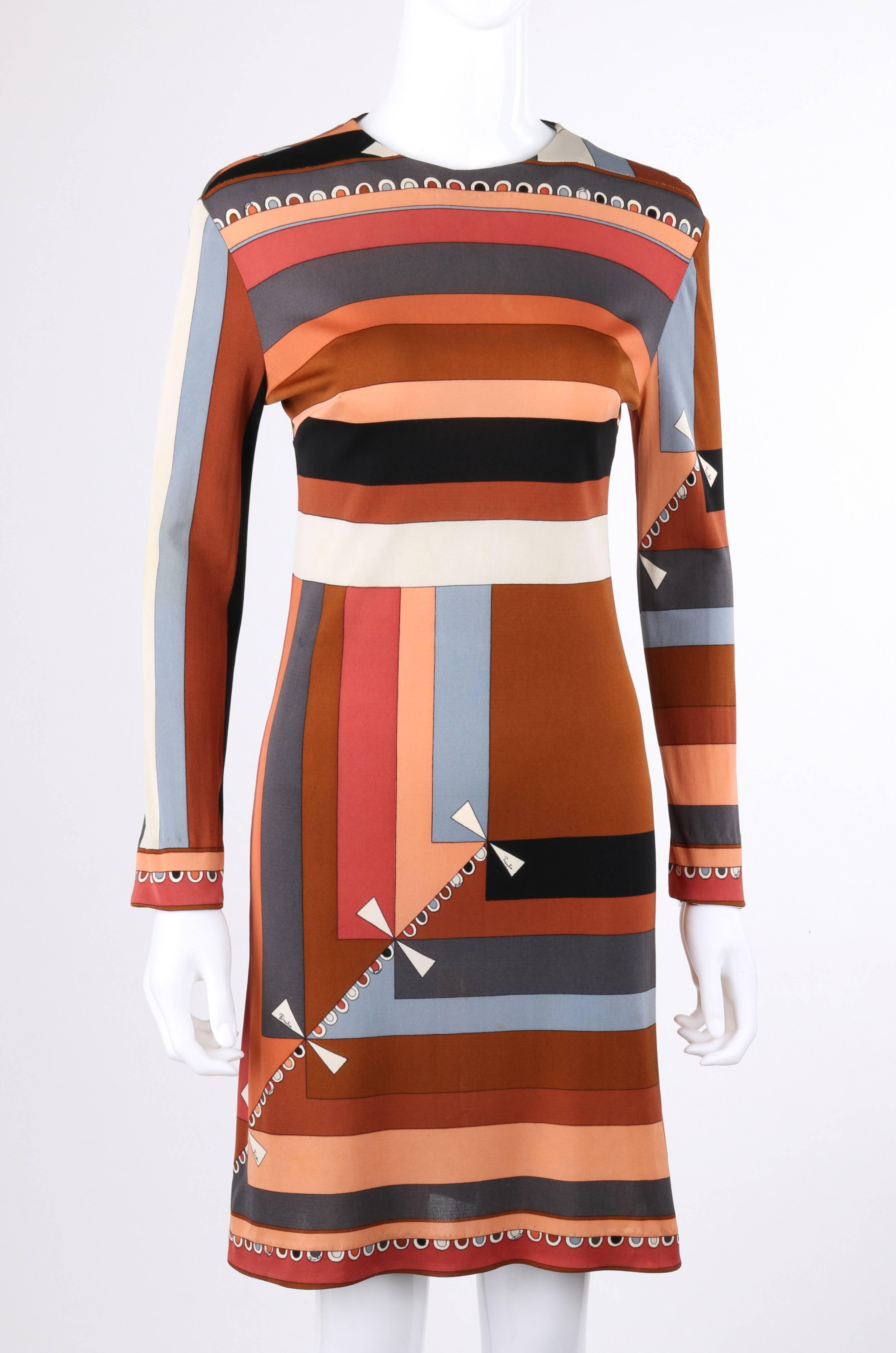 Robe Vintage Emilio Pucci, exclusivement pour Saks Fifth Avenue, c.1968, en jersey de soie, imprimé 