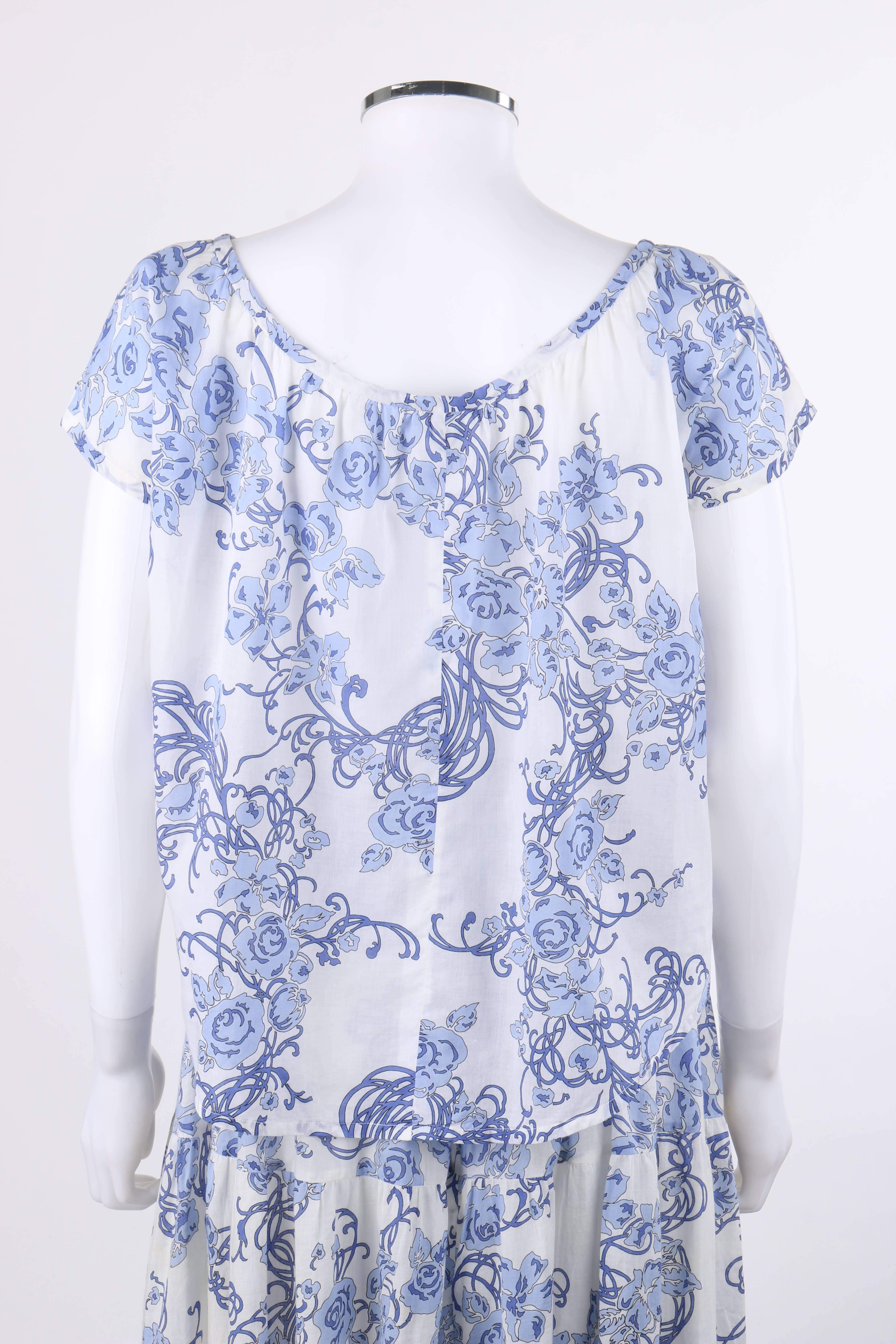 blue floral cotton dress