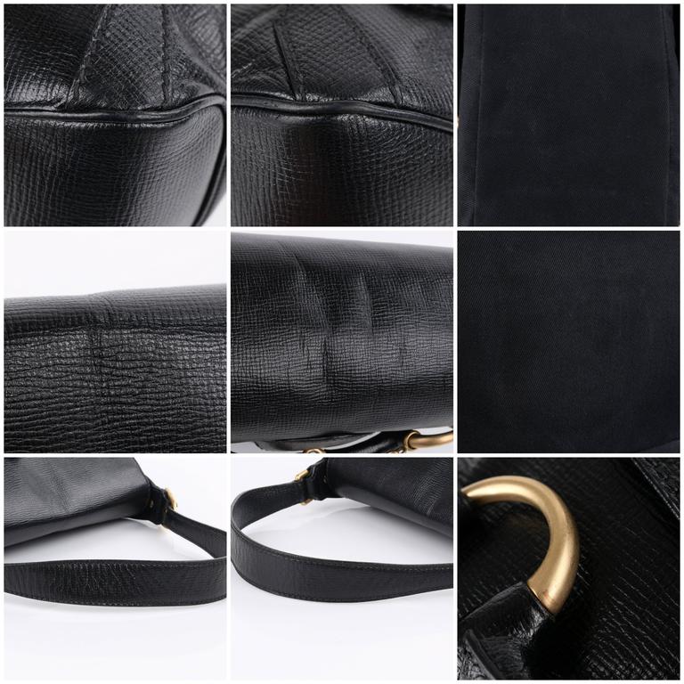 GUCCI A/W 2003 TOM FORD Black Genuine Leather Horsebit Shoulder Bag ...