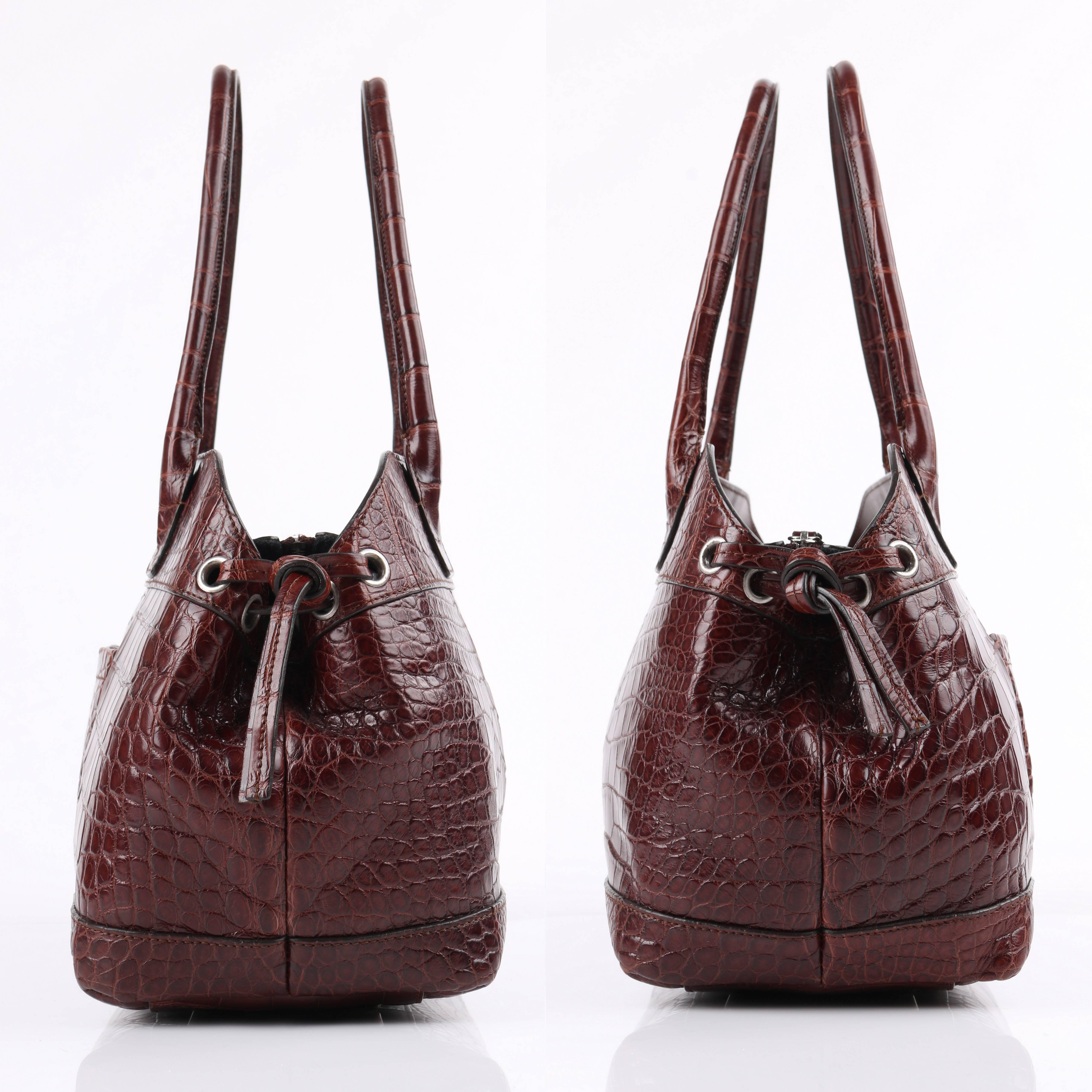 brown croc handbag