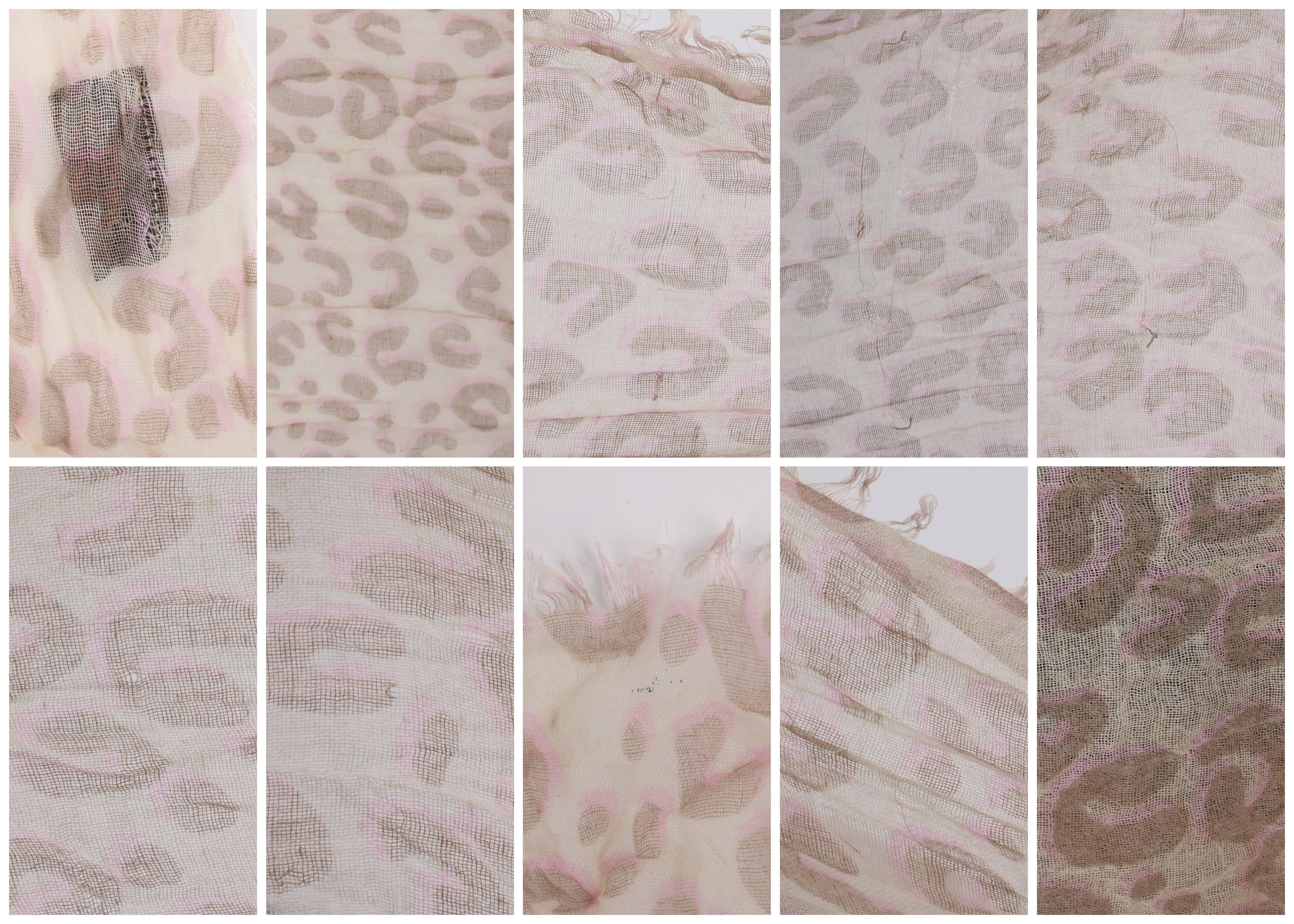 LOUIS VUITTON STEPHEN SPROUSE Cashmere Silk Leopard Graffiti Print Wrap Scarf In Excellent Condition In Thiensville, WI