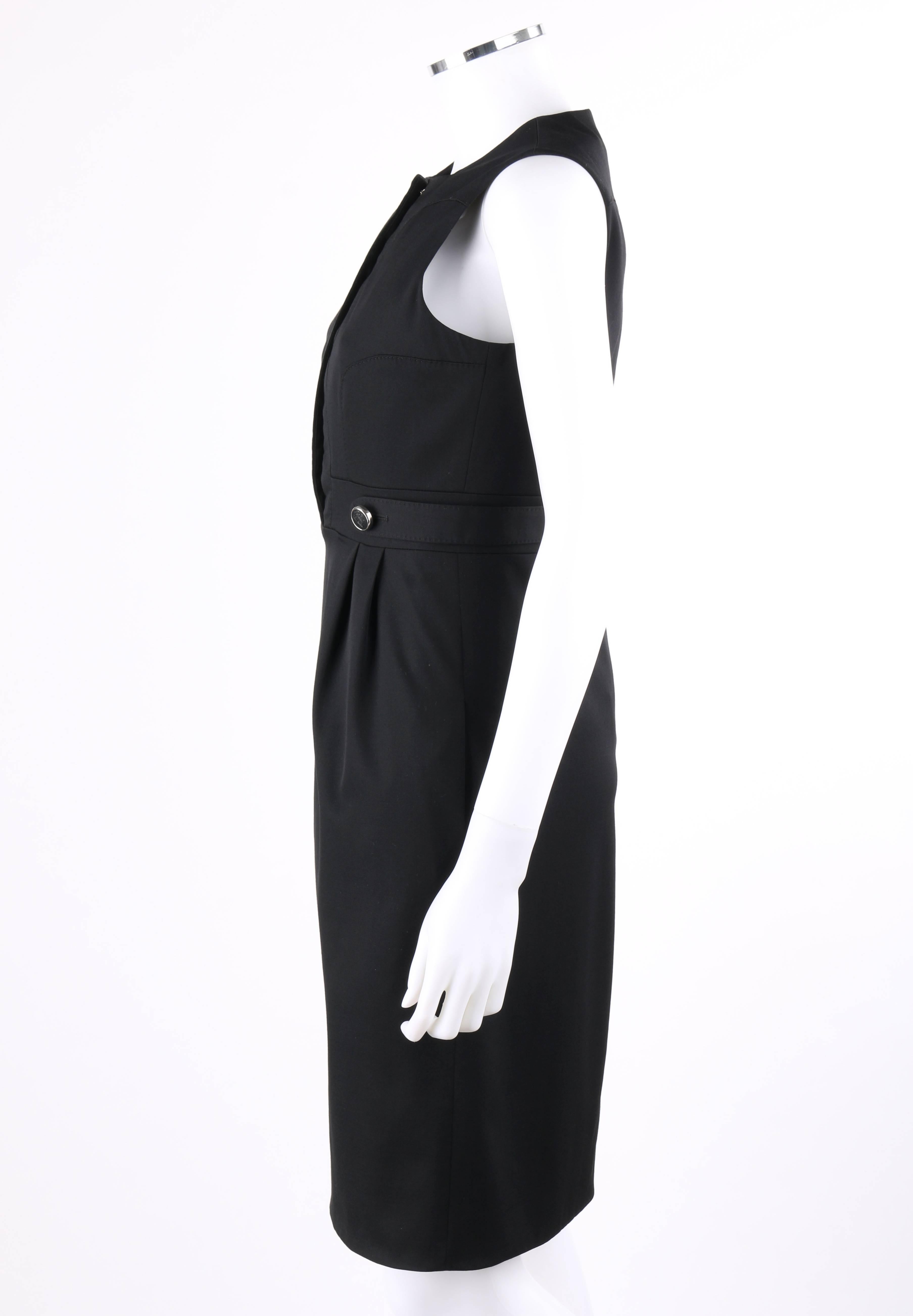 Women's GUCCI A/W 2007 Black Wool Cotton Sleeveless Velvet Detail Cocktail Dress NWT