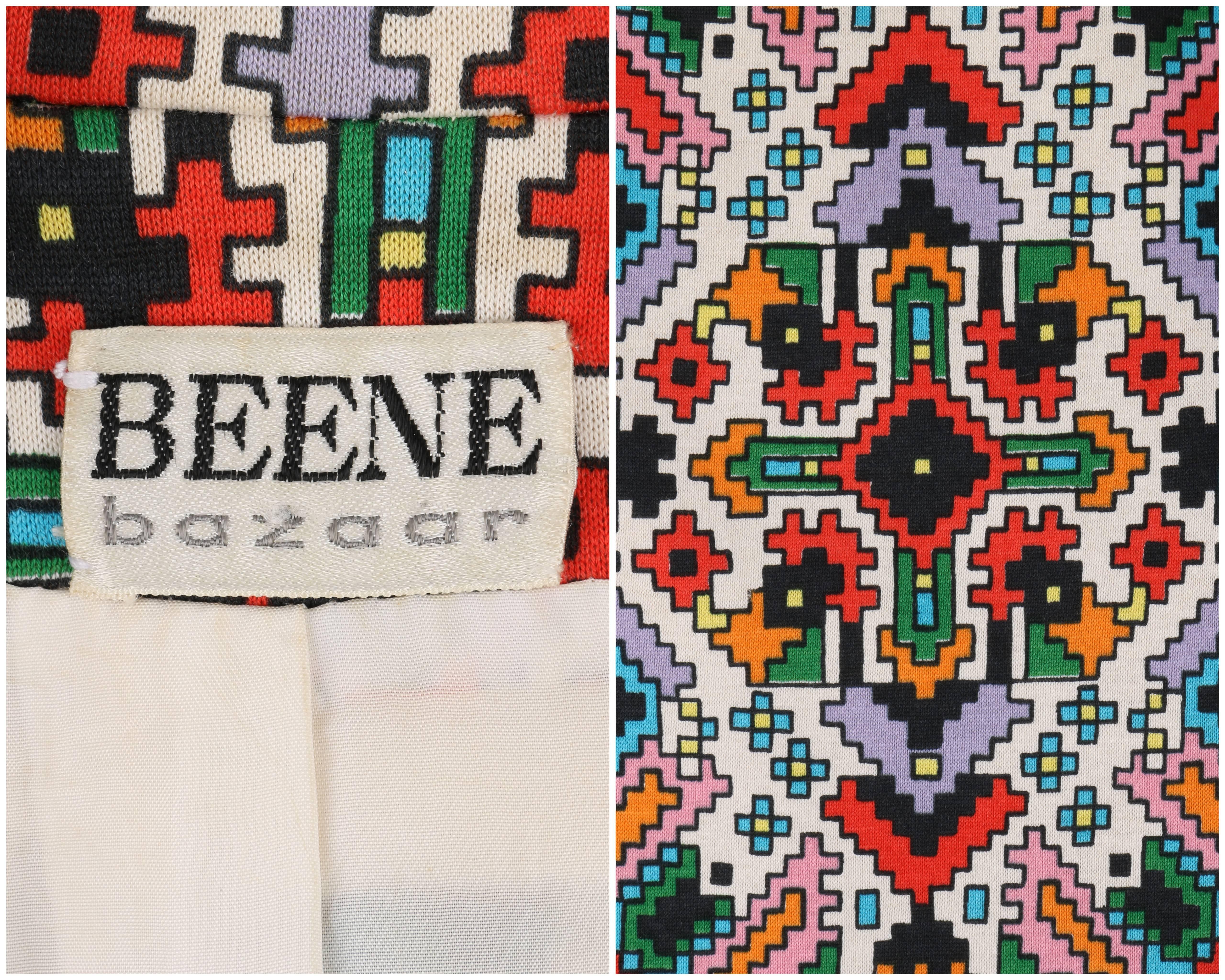 BEENE BAZAAR by GEOFFREY BEENE c.1970's Multicolor Geometric Print Blazer Jacket 3