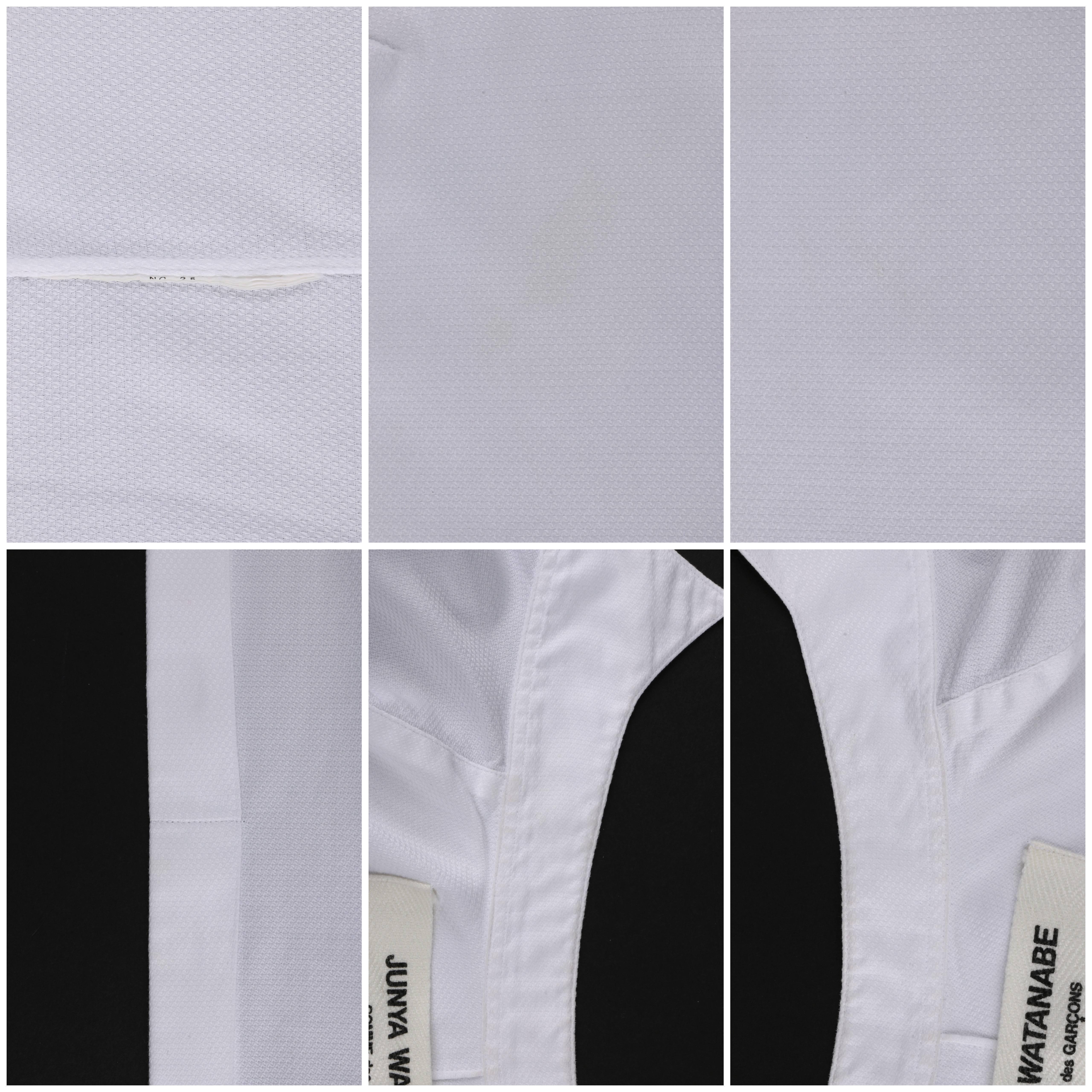 JUNYA WANTANABE for COMME DES GARCONS White Pique Raw Edge Tuxedo Shirt 3