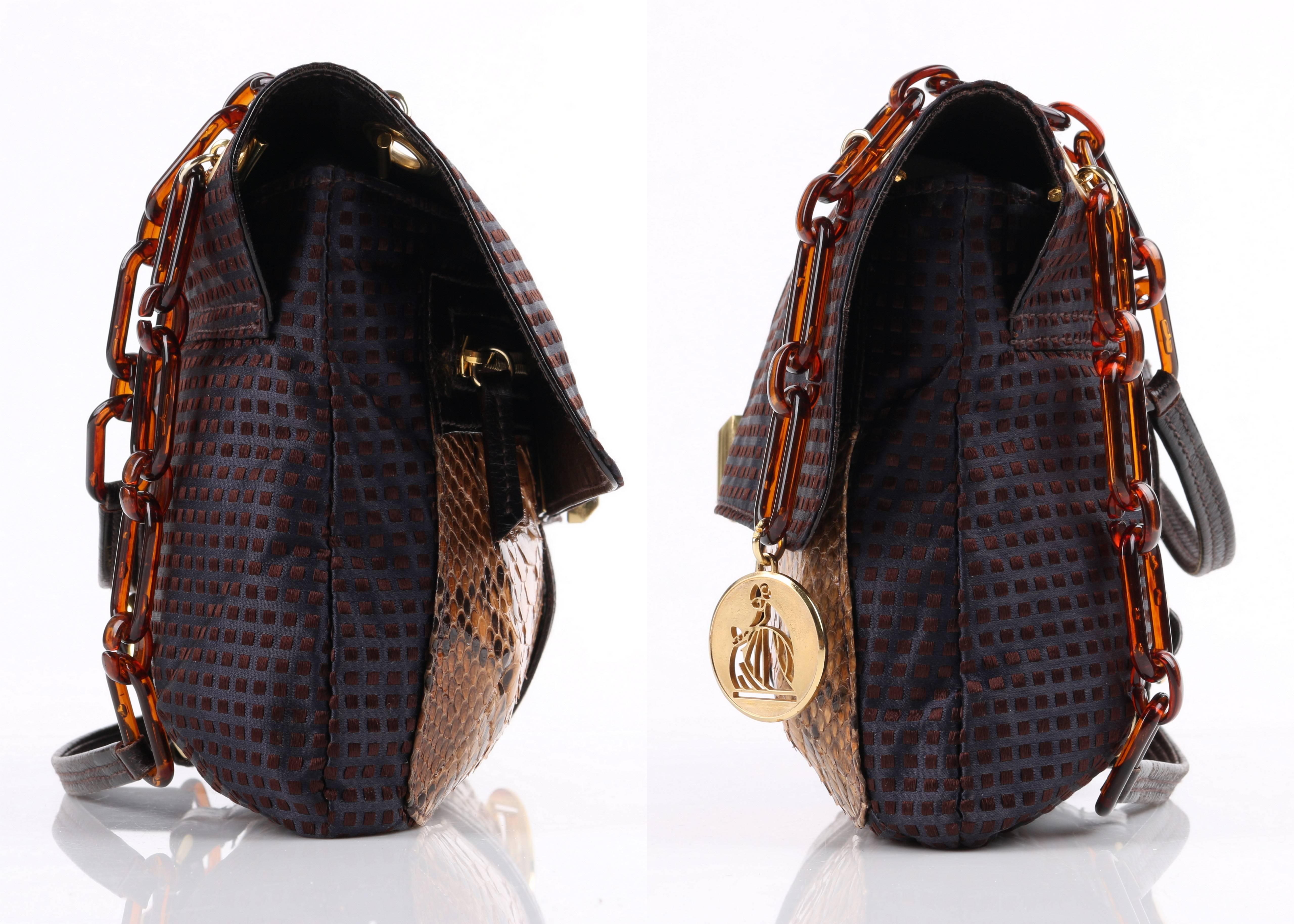 brown checkered purse