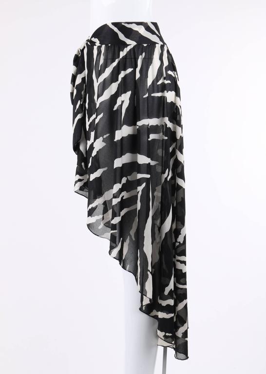 OSCAR DE LA RENTA Swimwear c.1980's Zebra Print Beach Wrap Cover Up For ...
