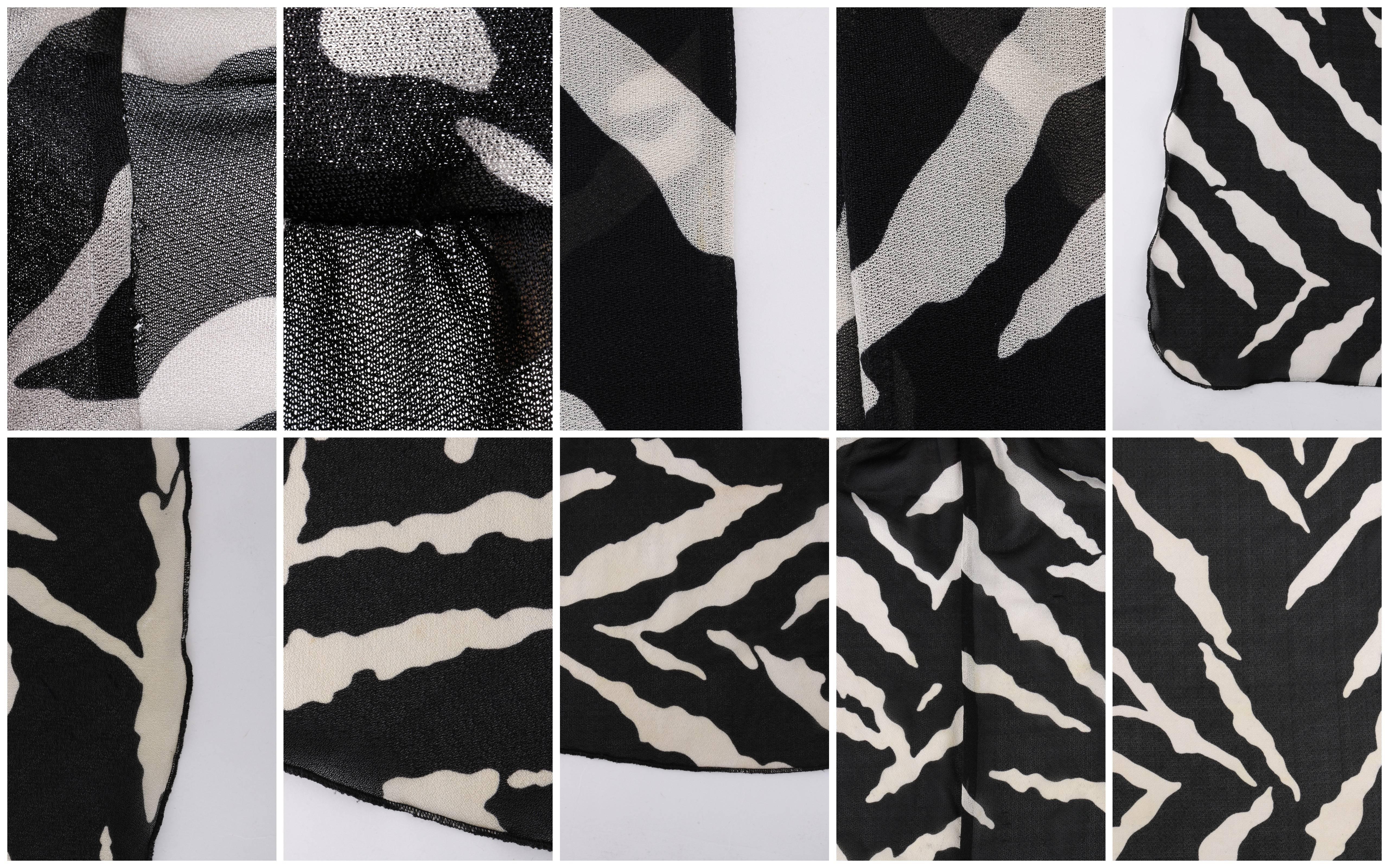 OSCAR DE LA RENTA Swimwear c.1980's Zebra Print Beach Wrap Cover Up For Sale 2