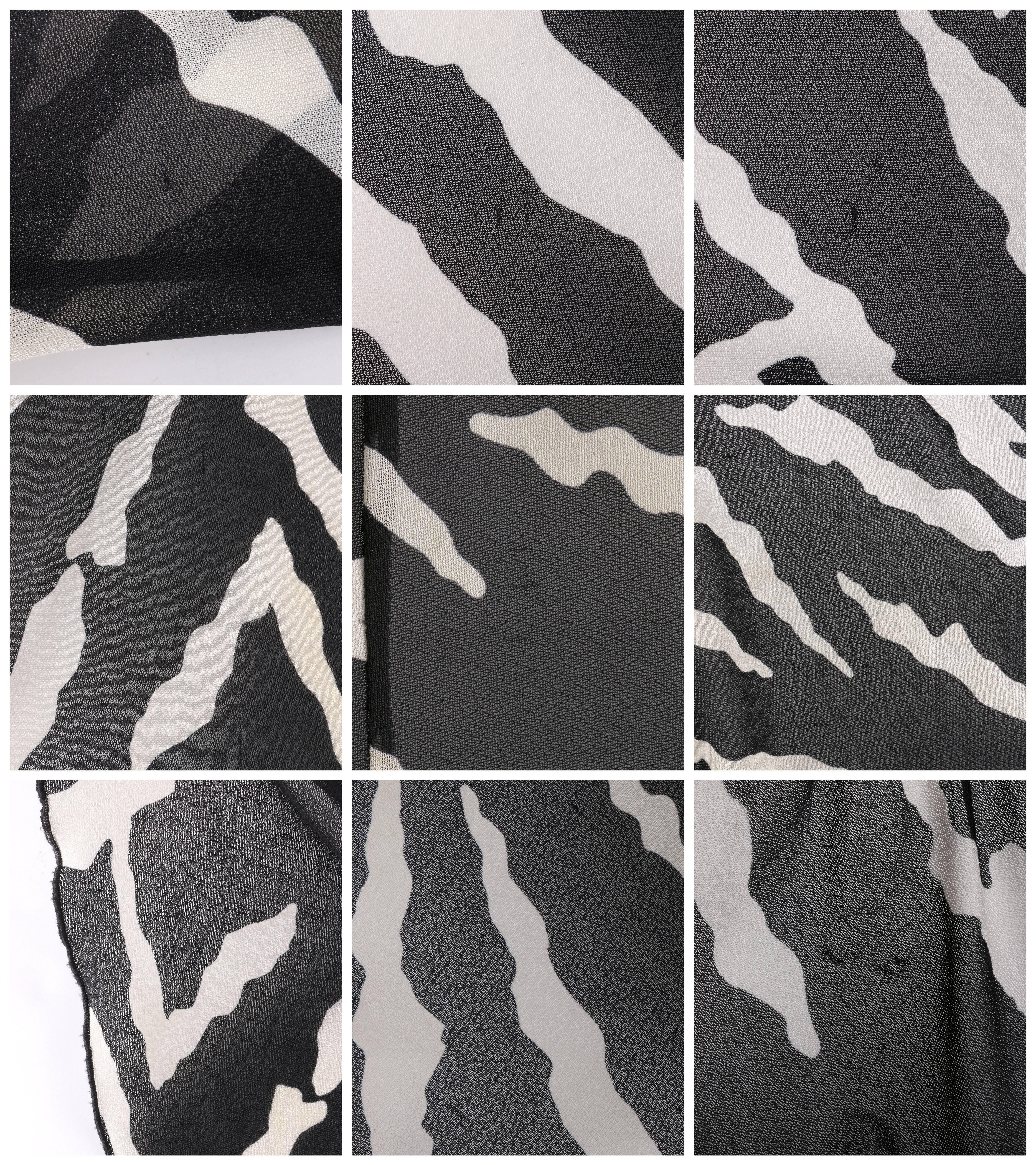 OSCAR DE LA RENTA Swimwear c.1980's Zebra Print Beach Wrap Cover Up For Sale 3