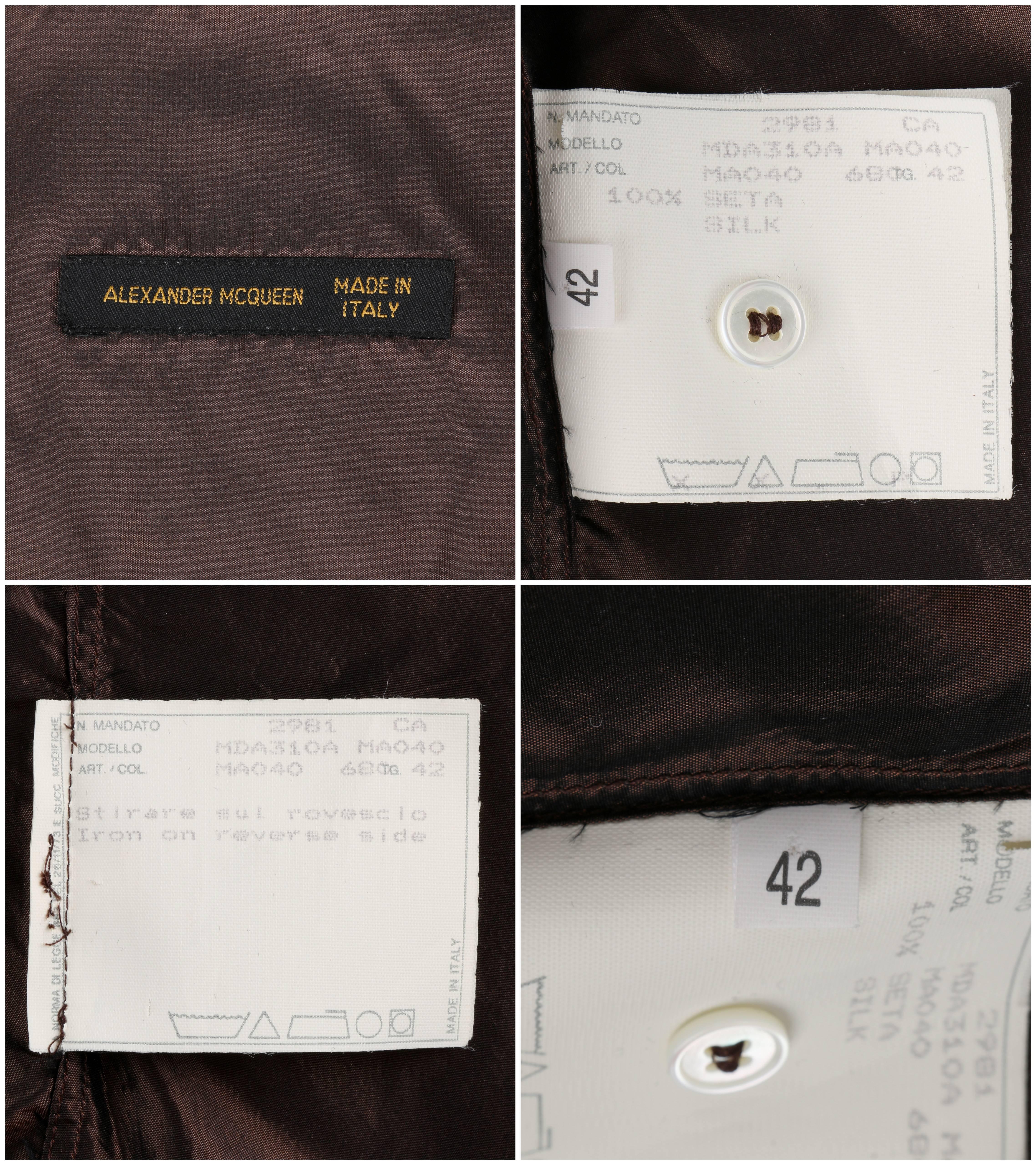 Chemise boutonnée en soie irisée marron « La Poupee » ALEXANDER McQUEEN S/S 1997 en vente 3