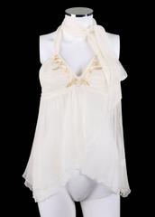 ALEXANDER McQUEEN S/S 1996"The Hunger" White Silk Chiffon Halter Top NWT