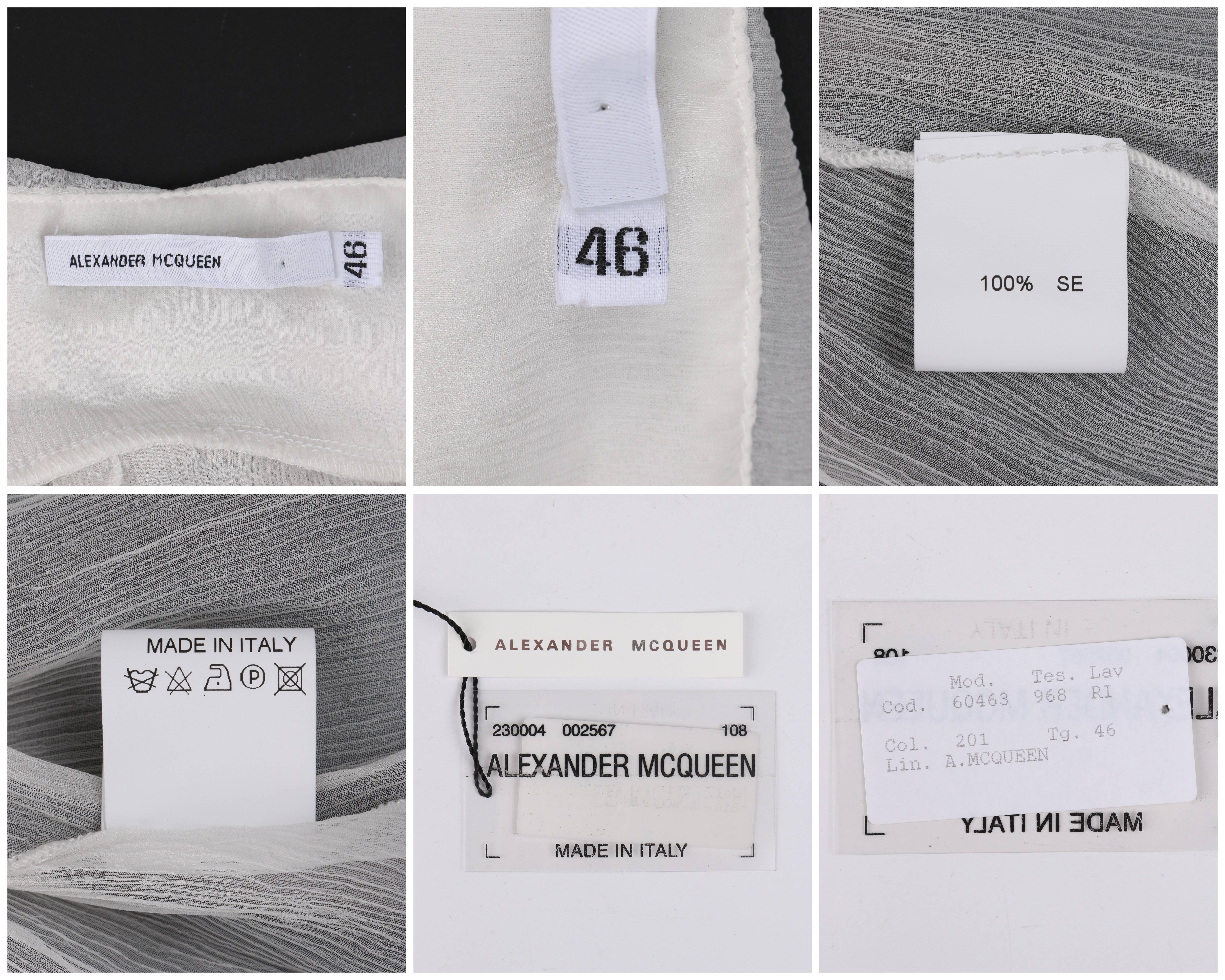 ALEXANDER McQUEEN - Haut dos nu en mousseline de soie blanche « The Hunger » printemps-été 1996, état neuf avec étiquettes en vente 4