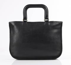 COACH c.1970's BONNIE CASHIN "Watermelon Tote" Black Leather Kiss Lock Purse