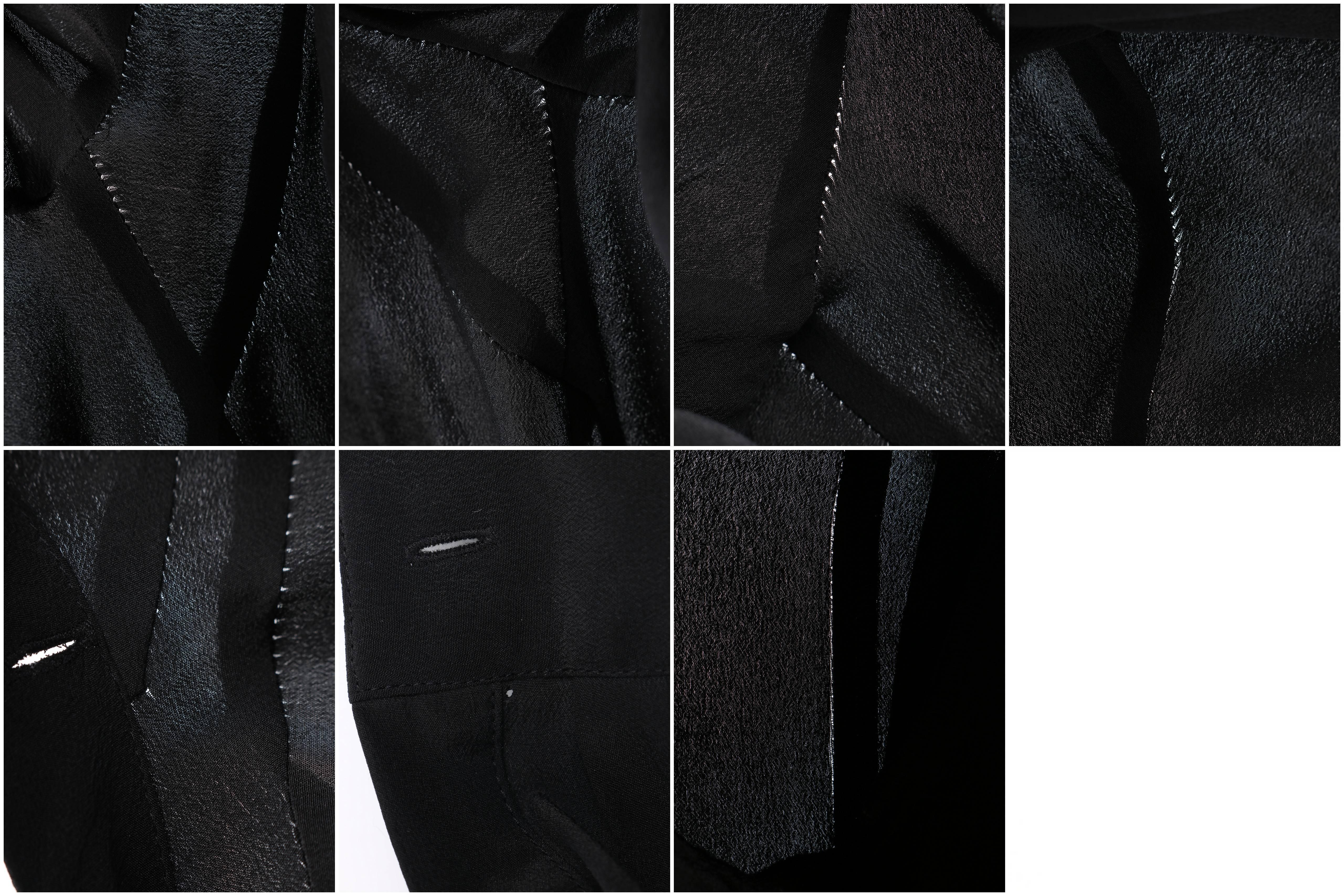 BALENCIAGA A/W 2009 Black Silk Asymmetrical Draped Button Front Blouse Top 6