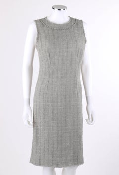 DOLCE & GABBANA A/W 2008 Gray Boucle Tweed Sleeveless Shift Dress