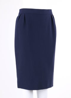 PIERRE CARDIN Haute Couture ca.1990er Marineblauer Bleistiftrock aus Wolle