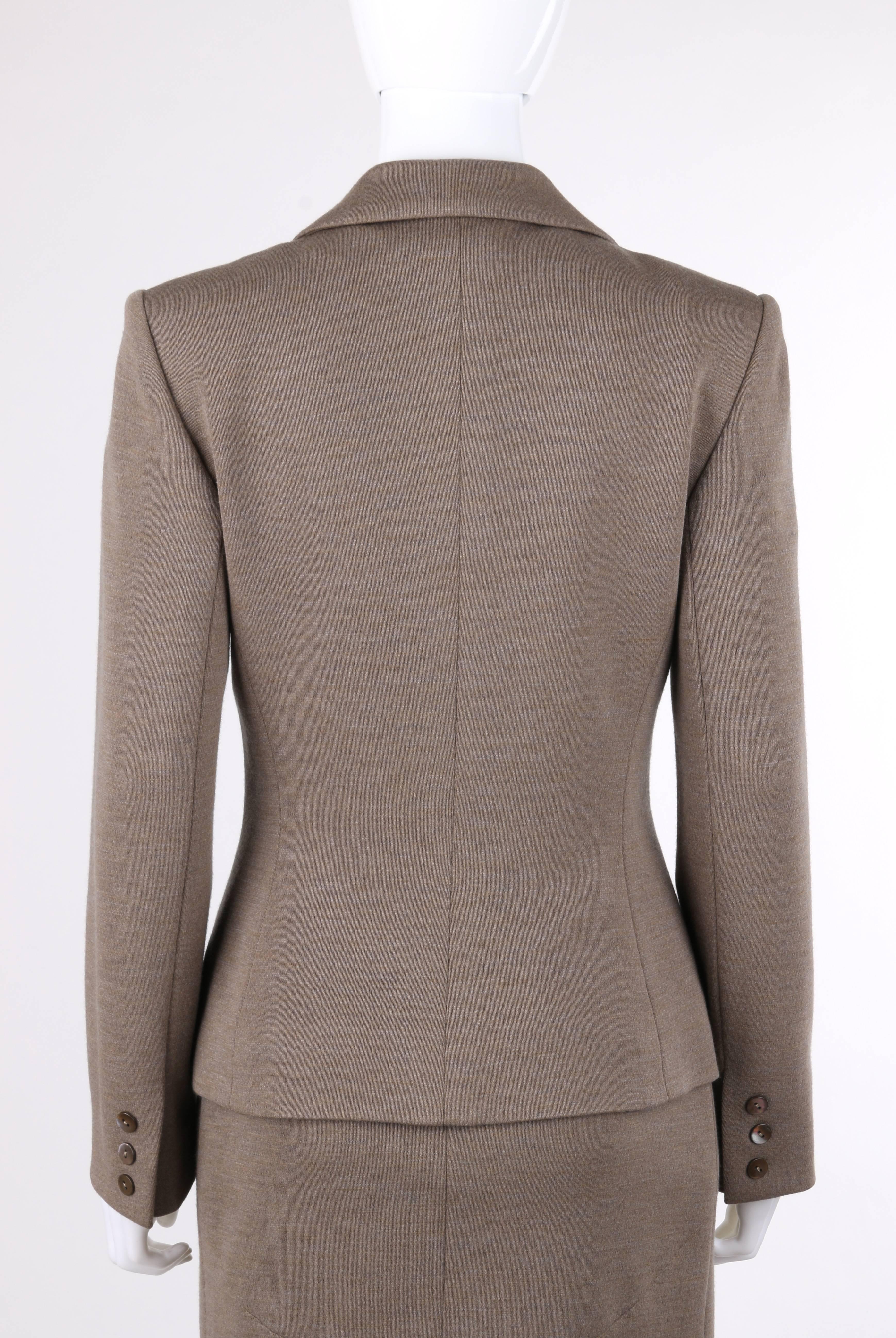 GIVENCHY Couture A/W 1998 ALEXANDER McQUEEN 2 Piece Wool Blazer Dress Suit Set In Excellent Condition In Thiensville, WI
