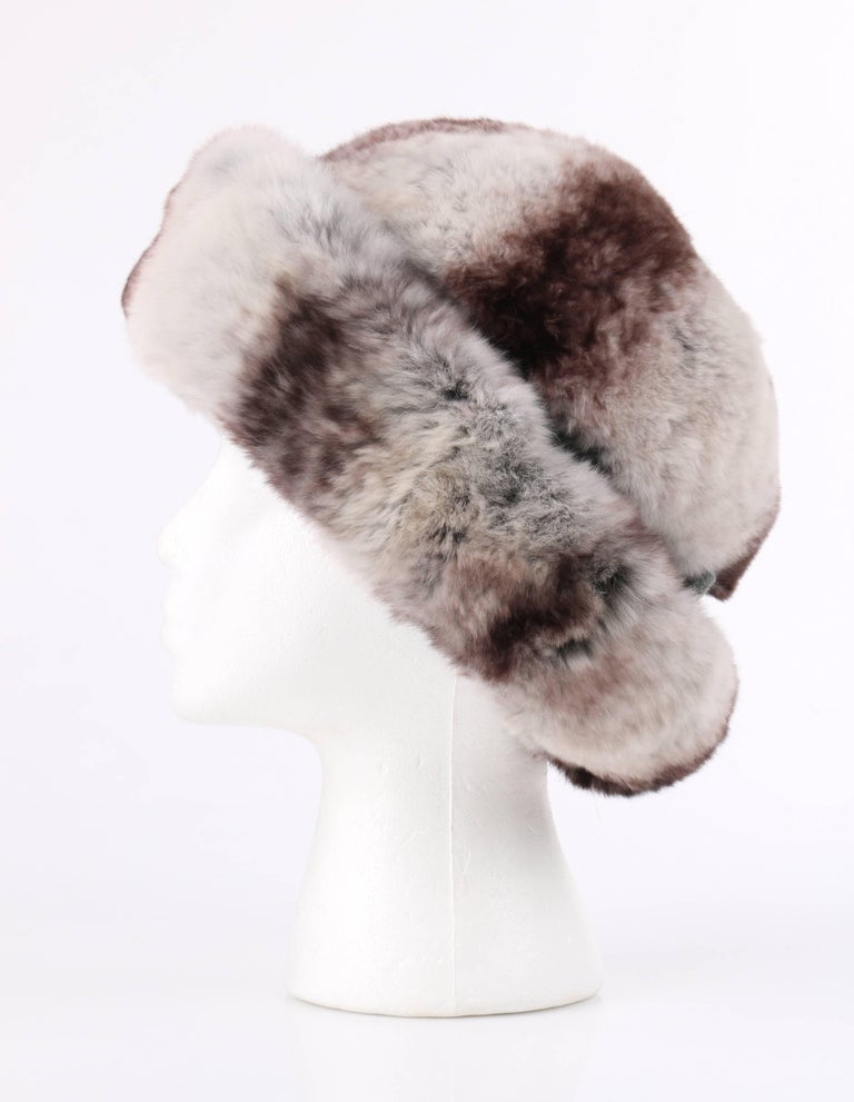 Women's CHRISTIAN DIOR Chapeaux c.1960's MARC BOHAN Chinchilla Fur Bumper Hat For Sale