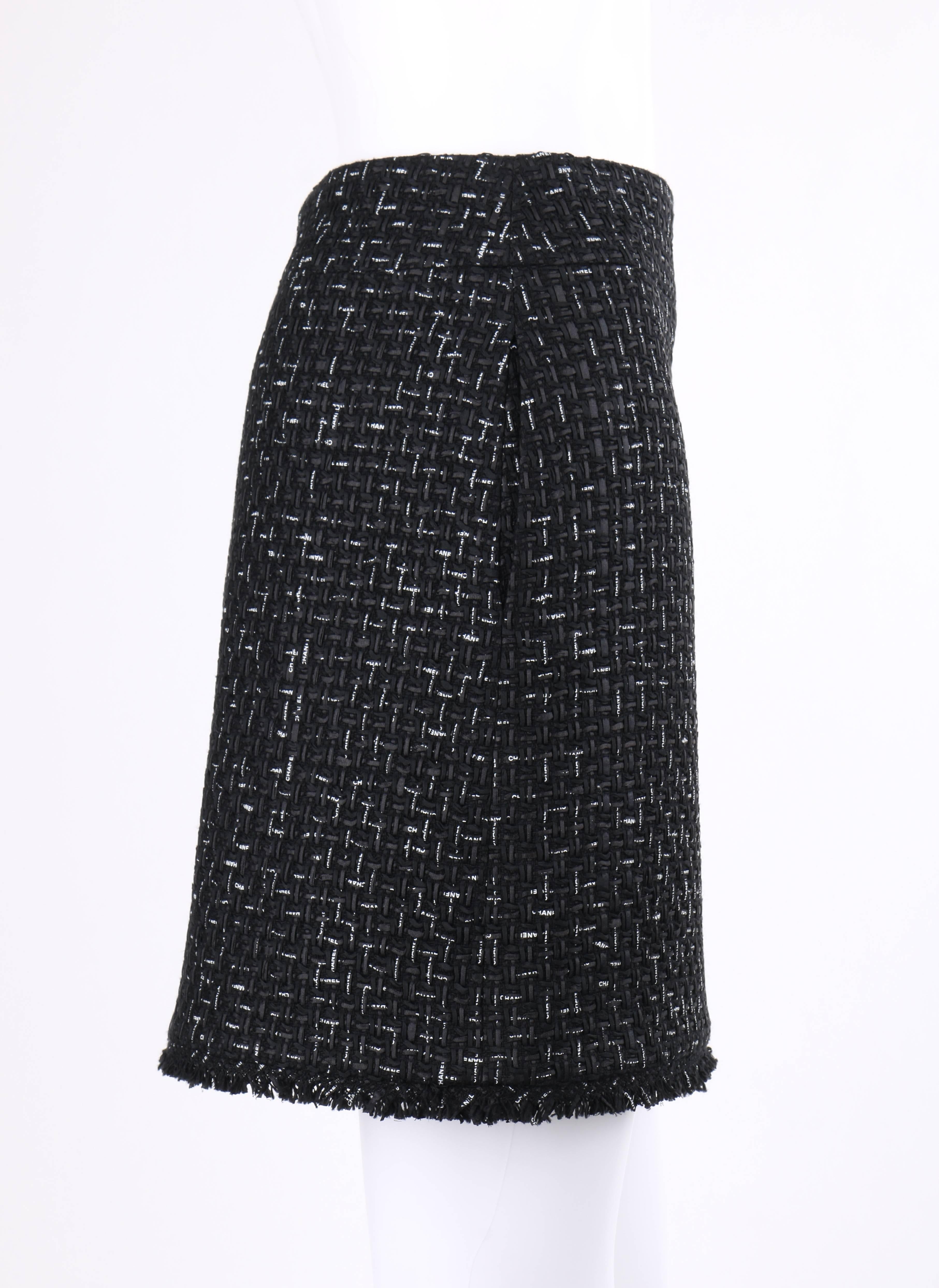 chanel black and white skirt