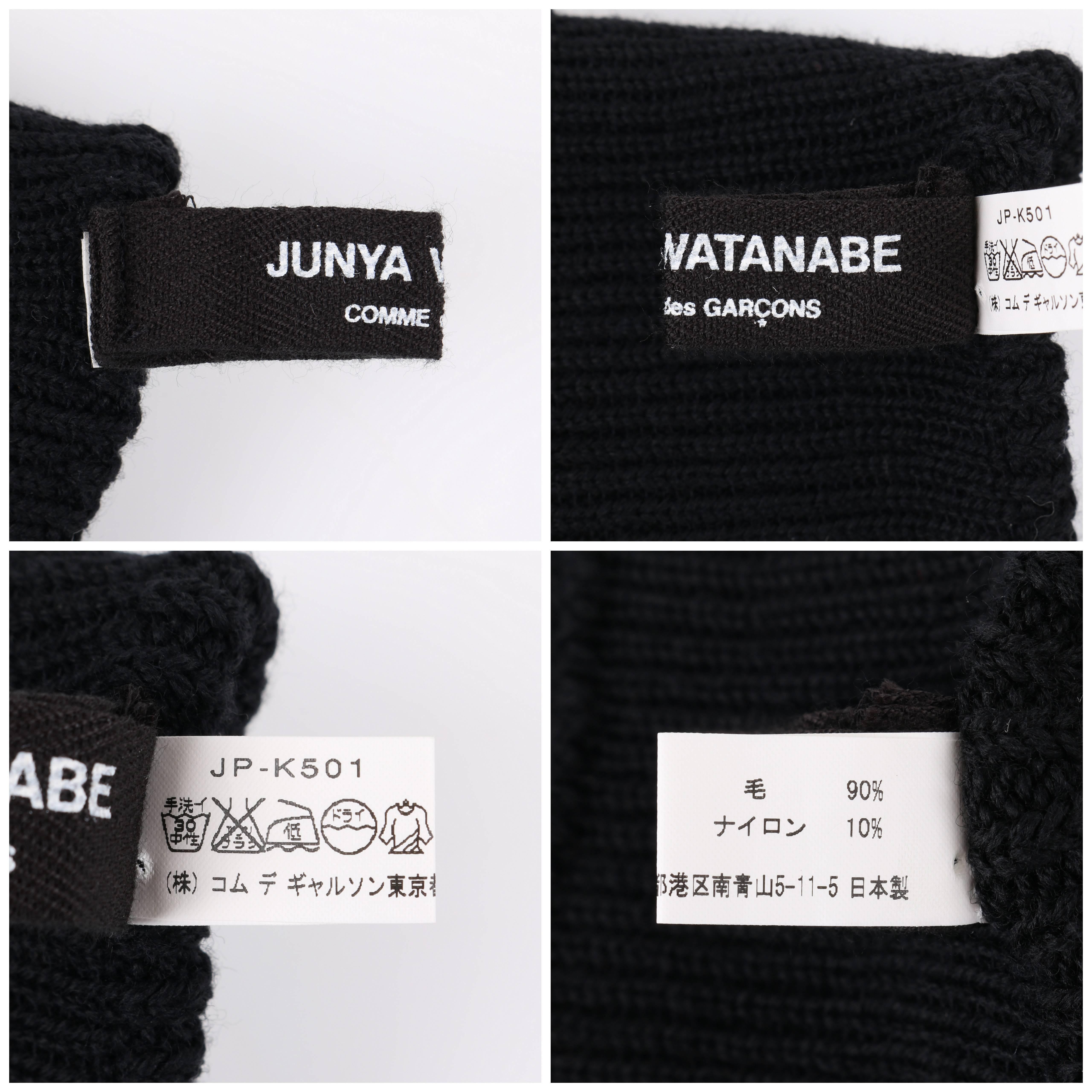 JUNYA WANTANABE for COMME DES GARCONS A/W 2005 Black Wool Knit Leg / Arm Warmers 4