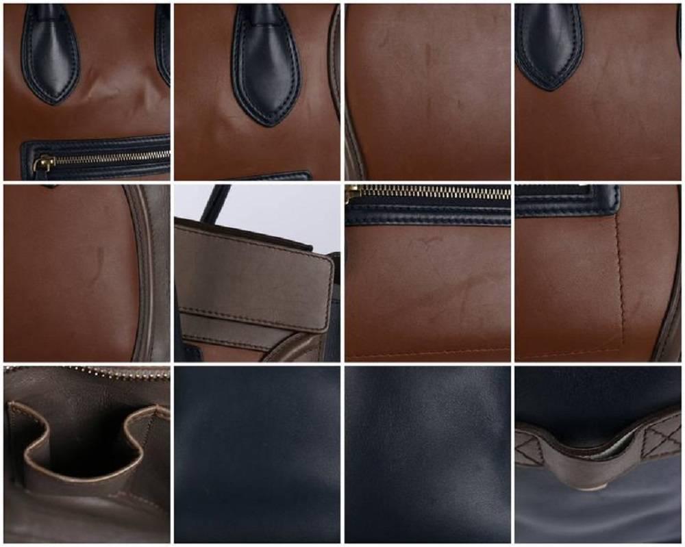 CELINE Bolso de piel tricolor 