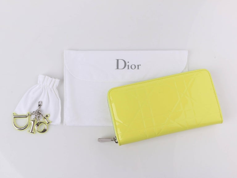 DIOR S/S 2012 "Tutti Dior" Neon Yellow Cannage Patent Leather "Voyageur