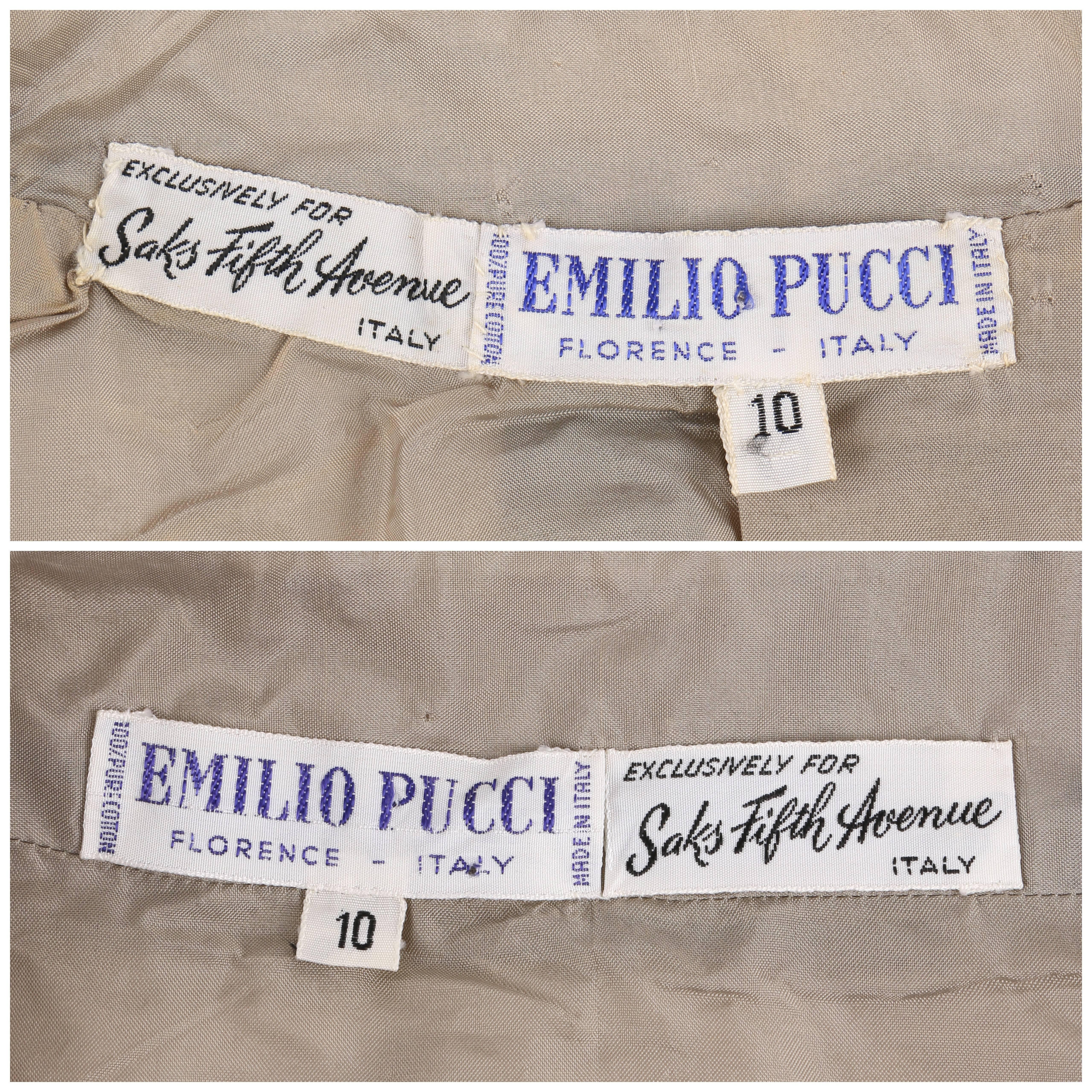 EMILIO PUCCI c.1960's 2 Pc Purple Signature Op Art Print Jacket Skirt Suit Set For Sale 1