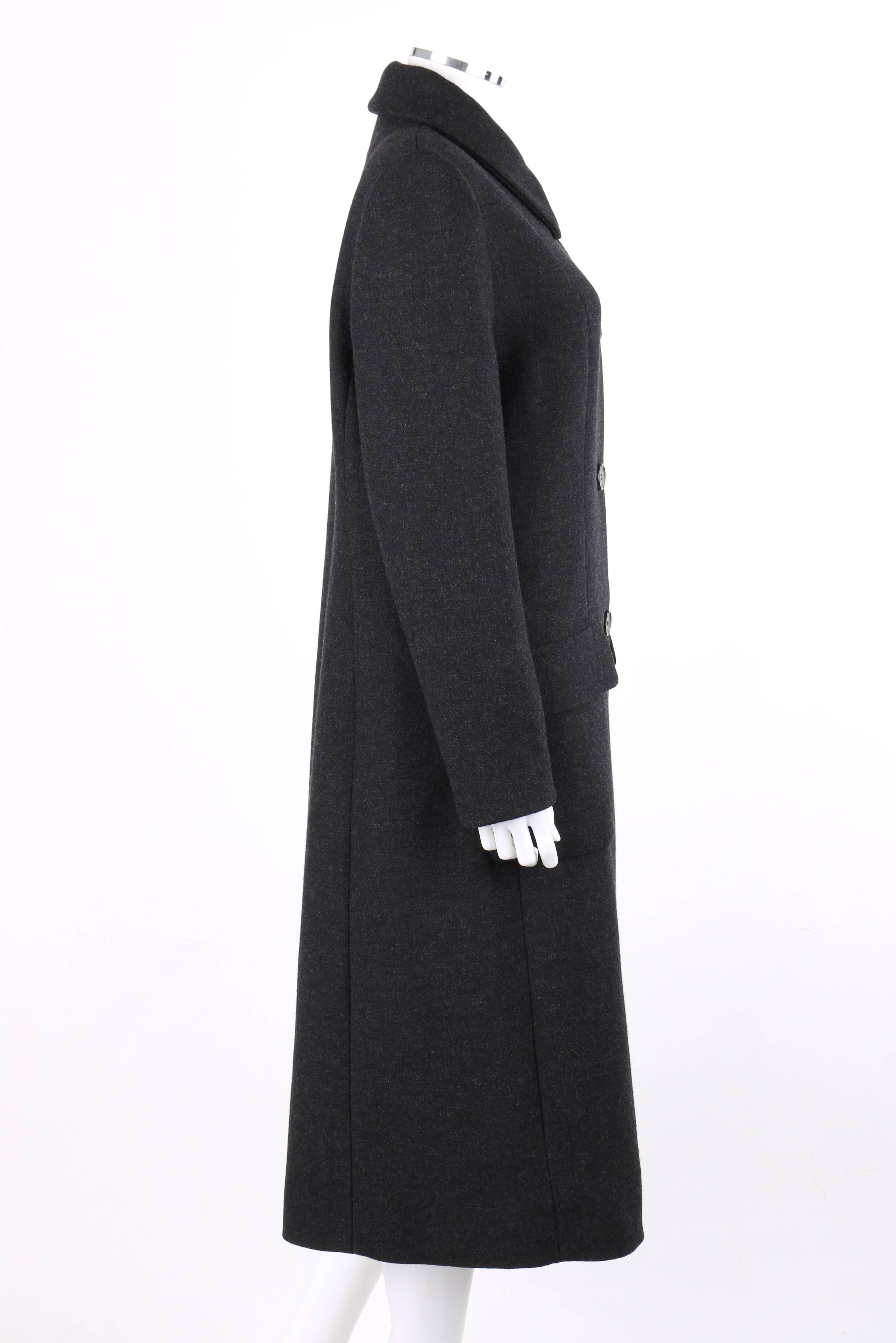 Grigio GIVENCHY Couture A/I 1998 ALEXANDER McQueen Cappotto in lana grigio antracite Soprabito in vendita