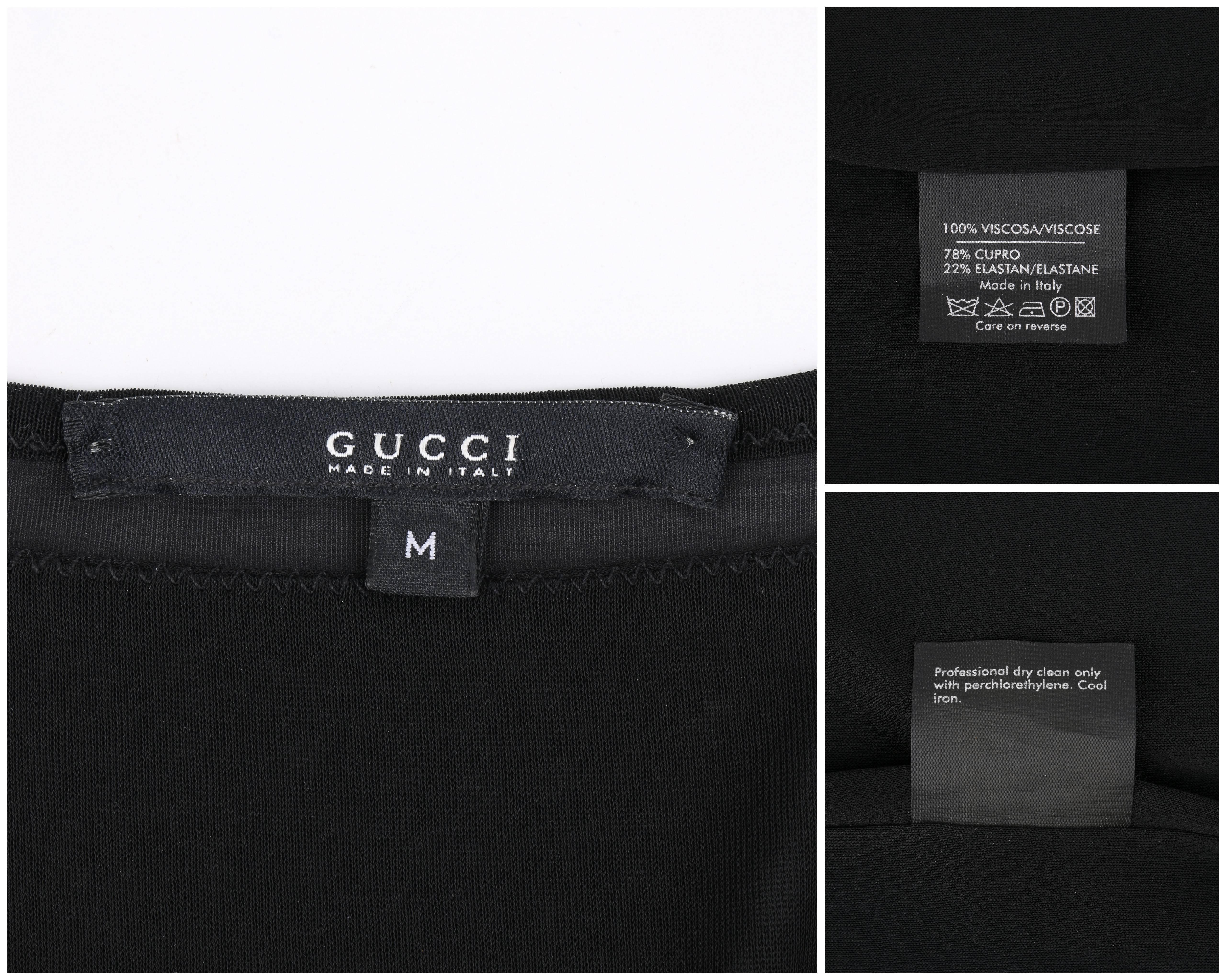 GUCCI S/S 2005 Black Knit 3/4 Sleeve Bustier Shift Cocktail Dress 3