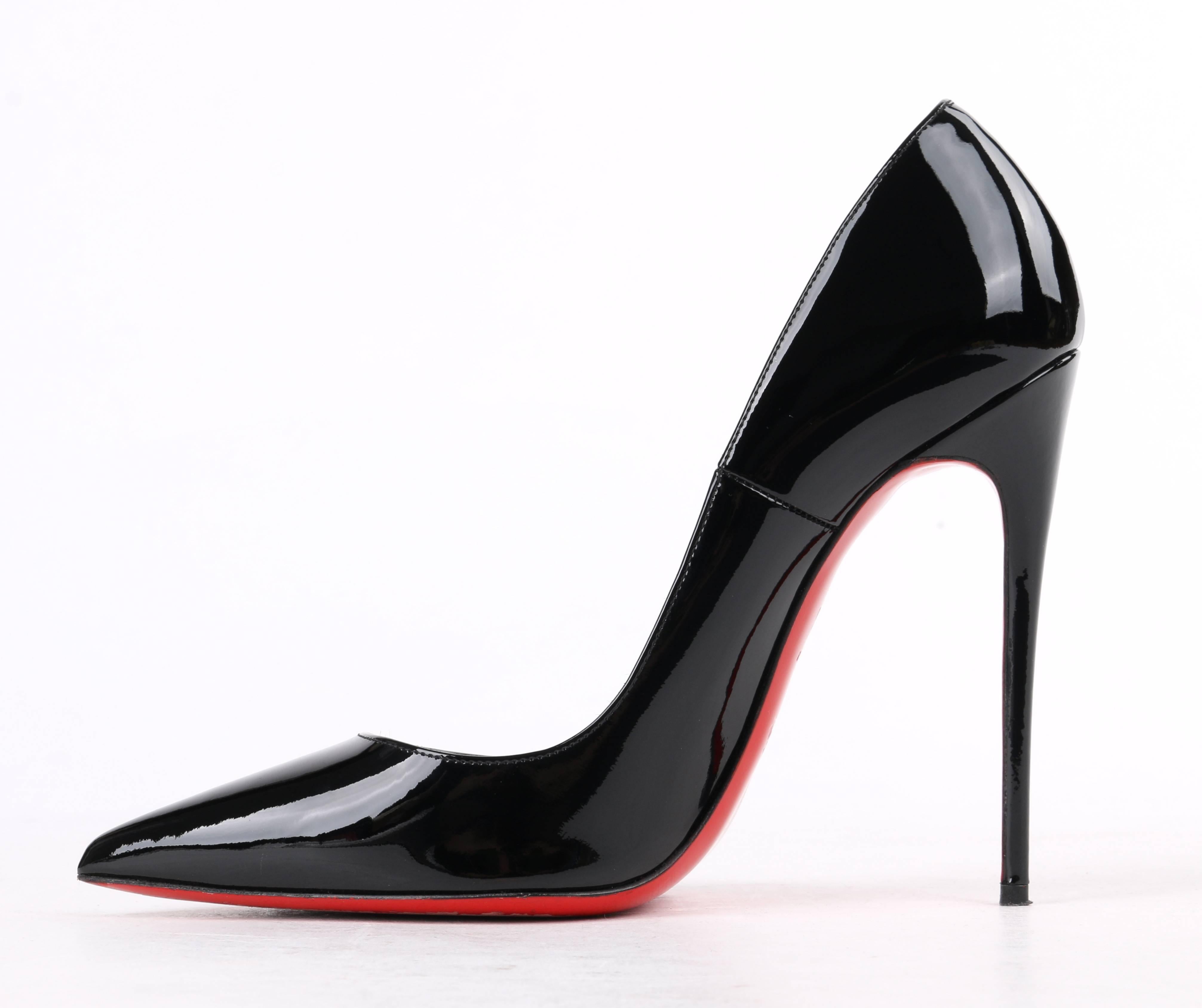 so kate patent pointed-toe red sole pump