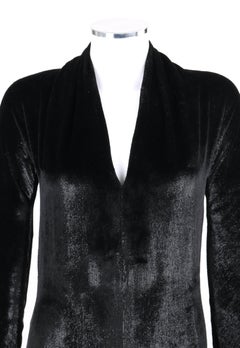 YVES SAINT LAURENT A/W 2000 YSL Black Lame Velvet Cocktail Evening Dress