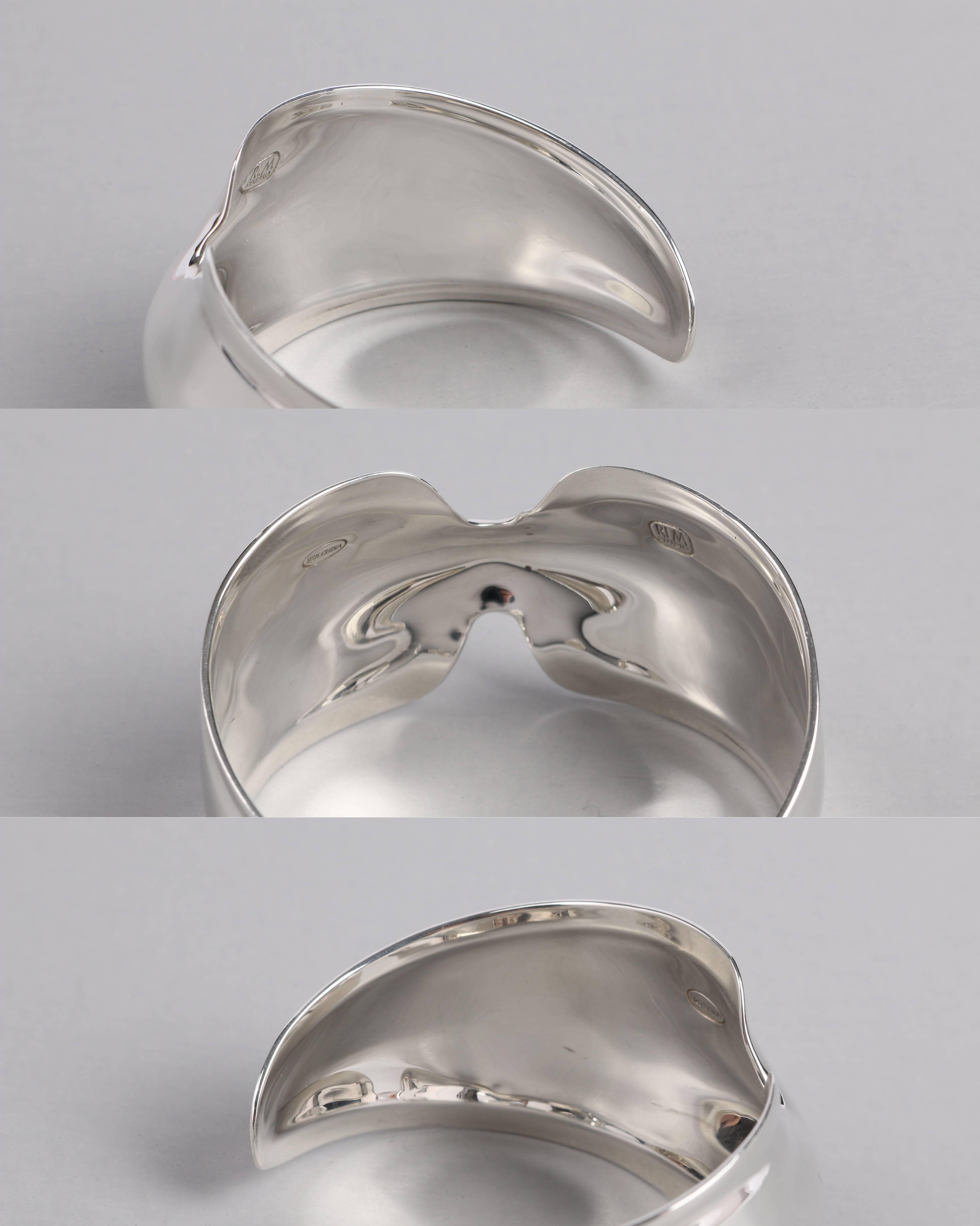 Women's ROBERT LEE MORRIS Pinched Sterling Silver .925 Modernist Cuff Bracelet