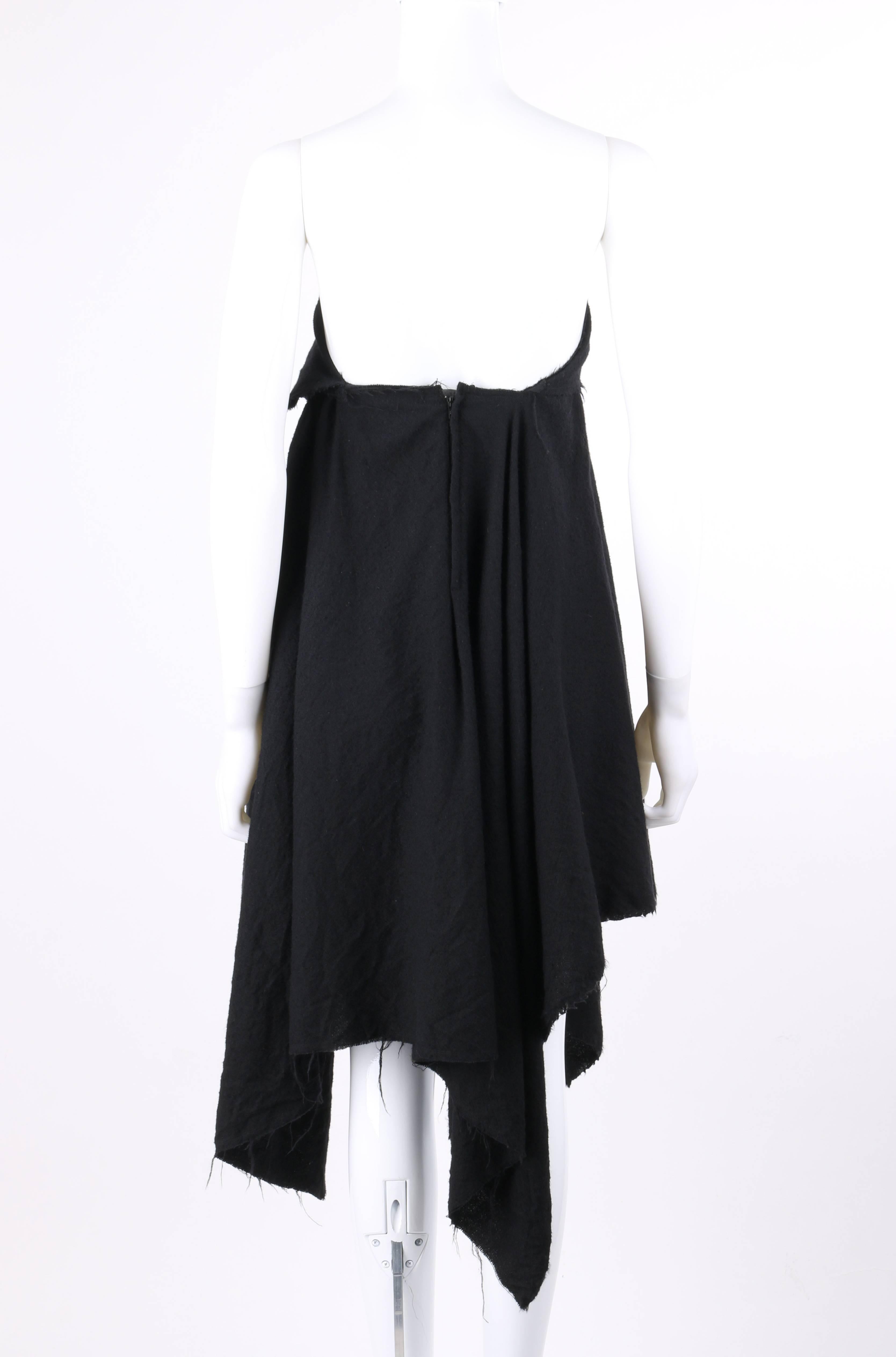 COMME DES GARCONS A/W 2003 Black Wool Handkerchief Hem Convertible Dress / Skirt In Excellent Condition In Thiensville, WI