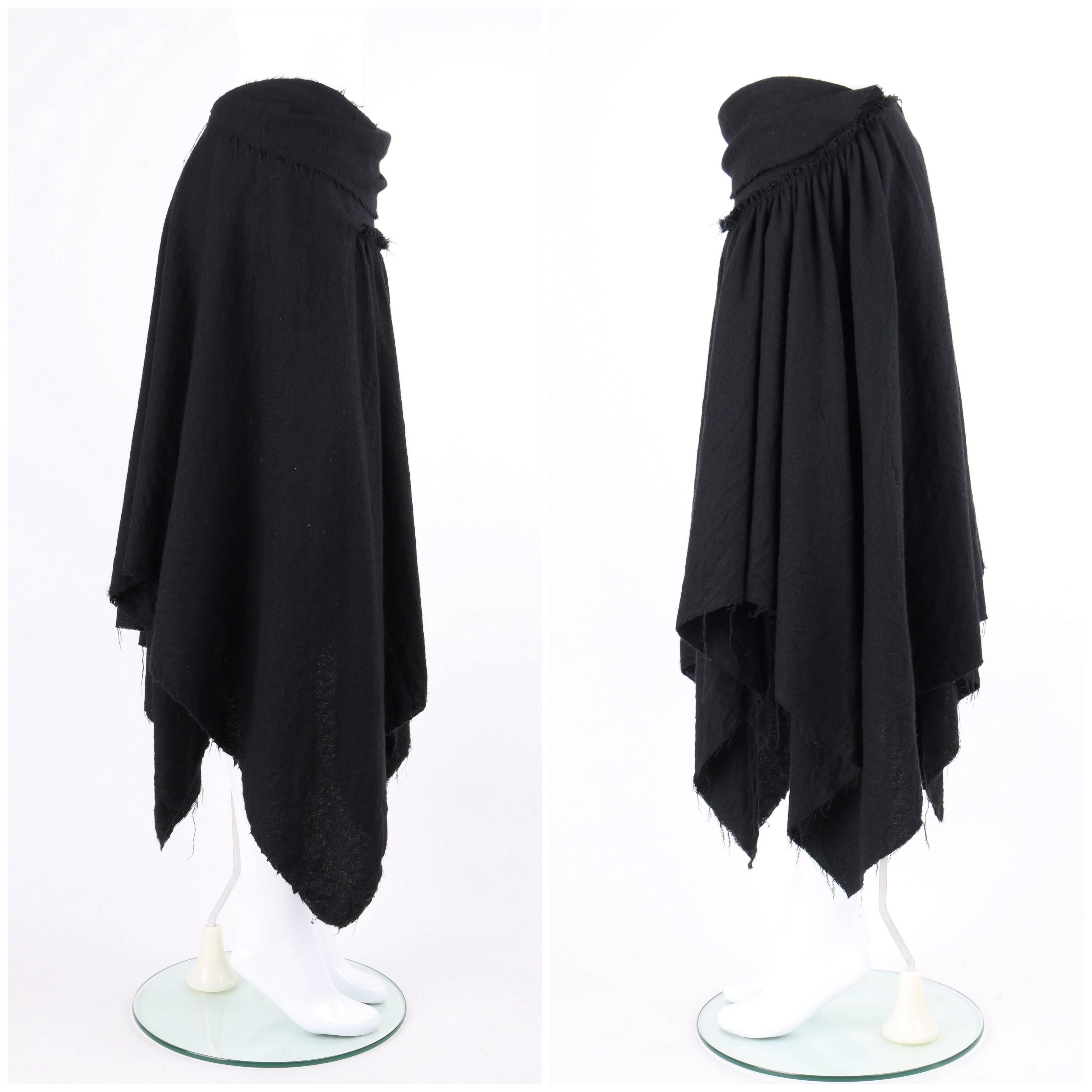 COMME DES GARCONS A/W 2003 Black Wool Handkerchief Hem Convertible Dress / Skirt 2