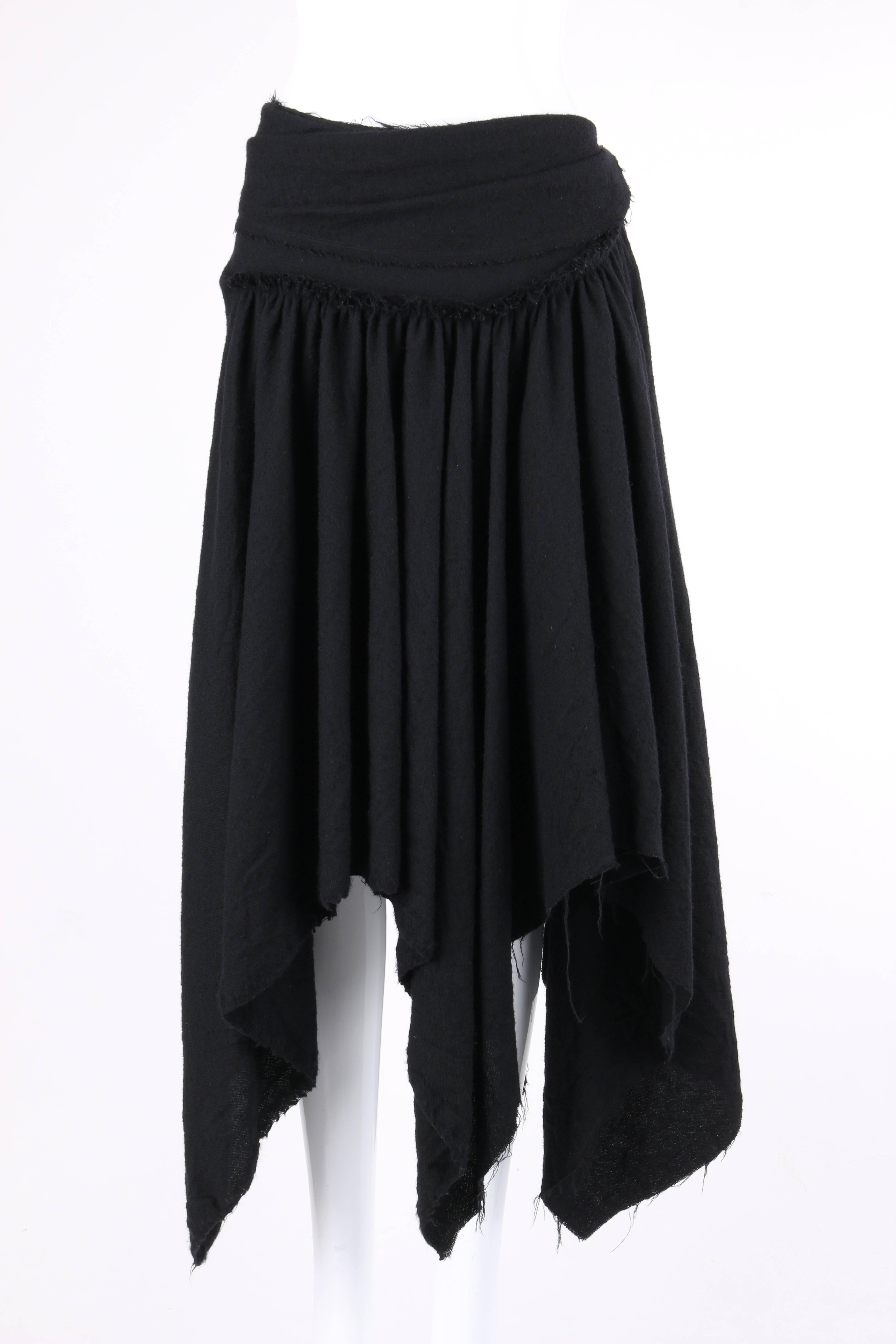COMME DES GARCONS A/W 2003 Black Wool Handkerchief Hem Convertible Dress / Skirt 1