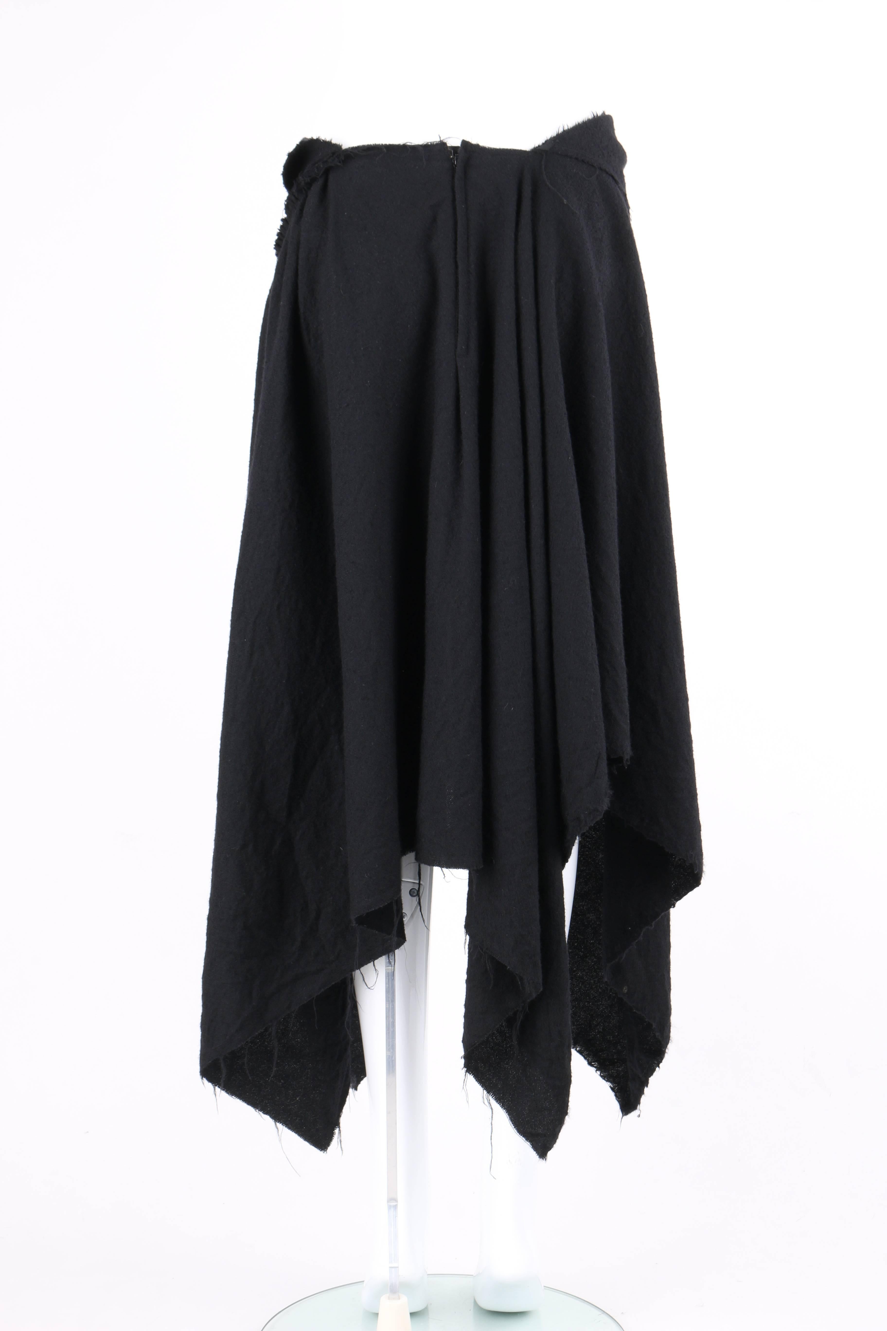 COMME DES GARCONS A/W 2003 Black Wool Handkerchief Hem Convertible Dress / Skirt 3