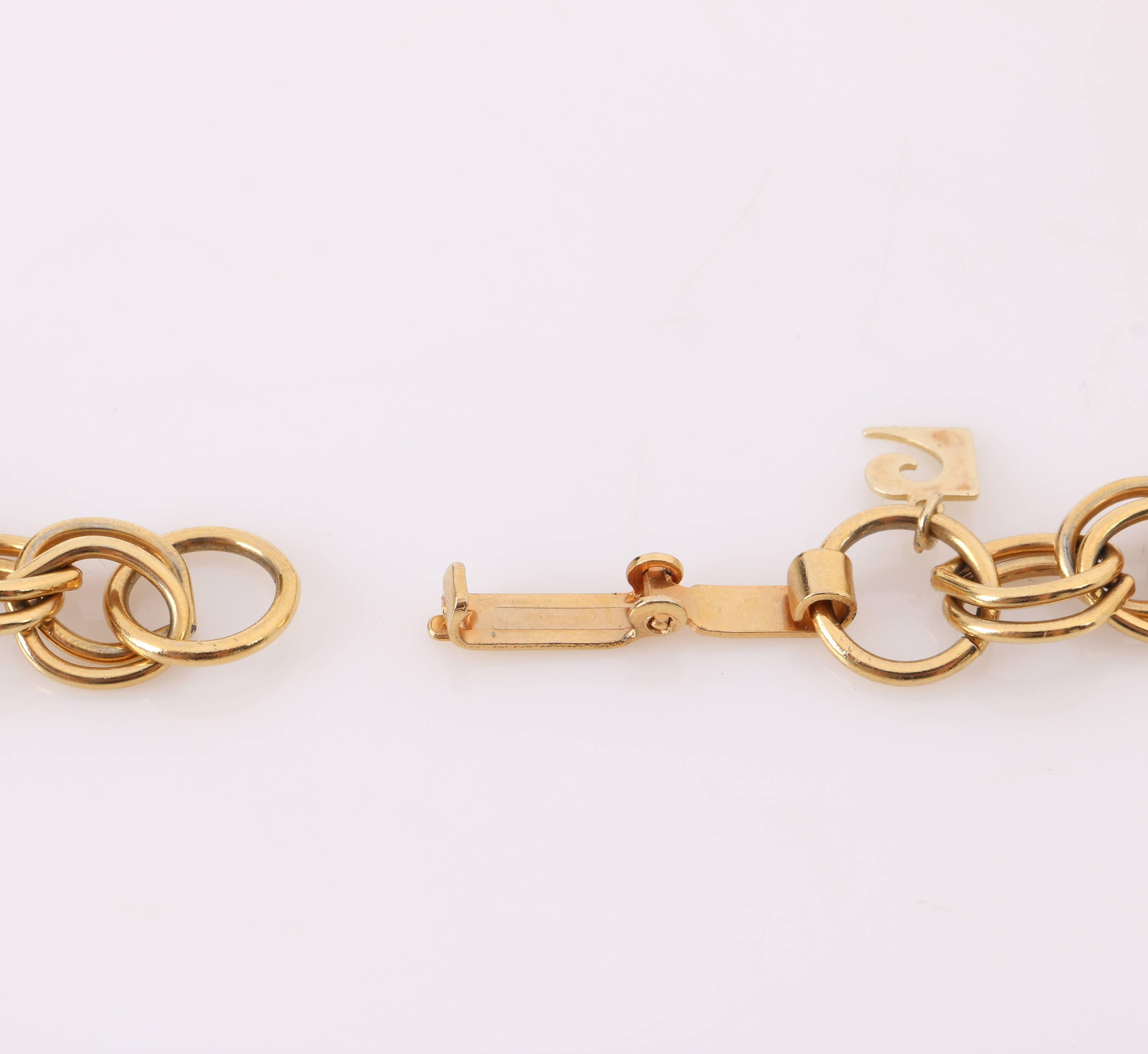 PIERRE CARDIN ca. 1960er Jahre Gold Modernistische Scheiben-Kronleuchter Bib-Halskette im Angebot 2
